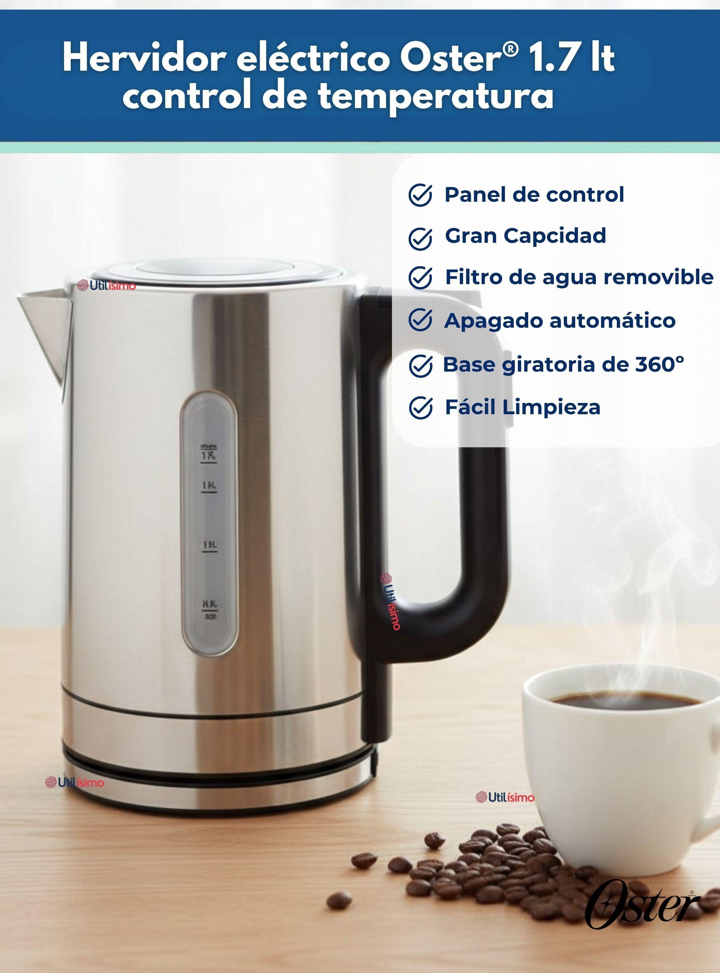 Hervidor eléctrico Oster® 1.7 lt control de temperatura BVSTKT8970-3
