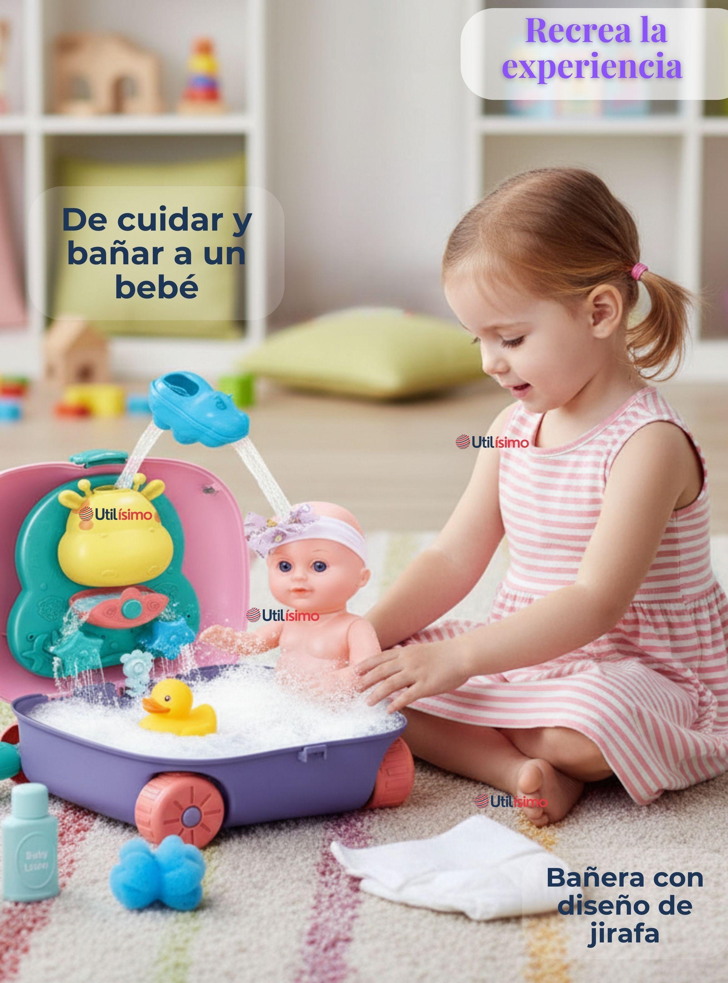Muñeca Bebe Juguete Niña Con Set Para Baño Con Accesorios-5