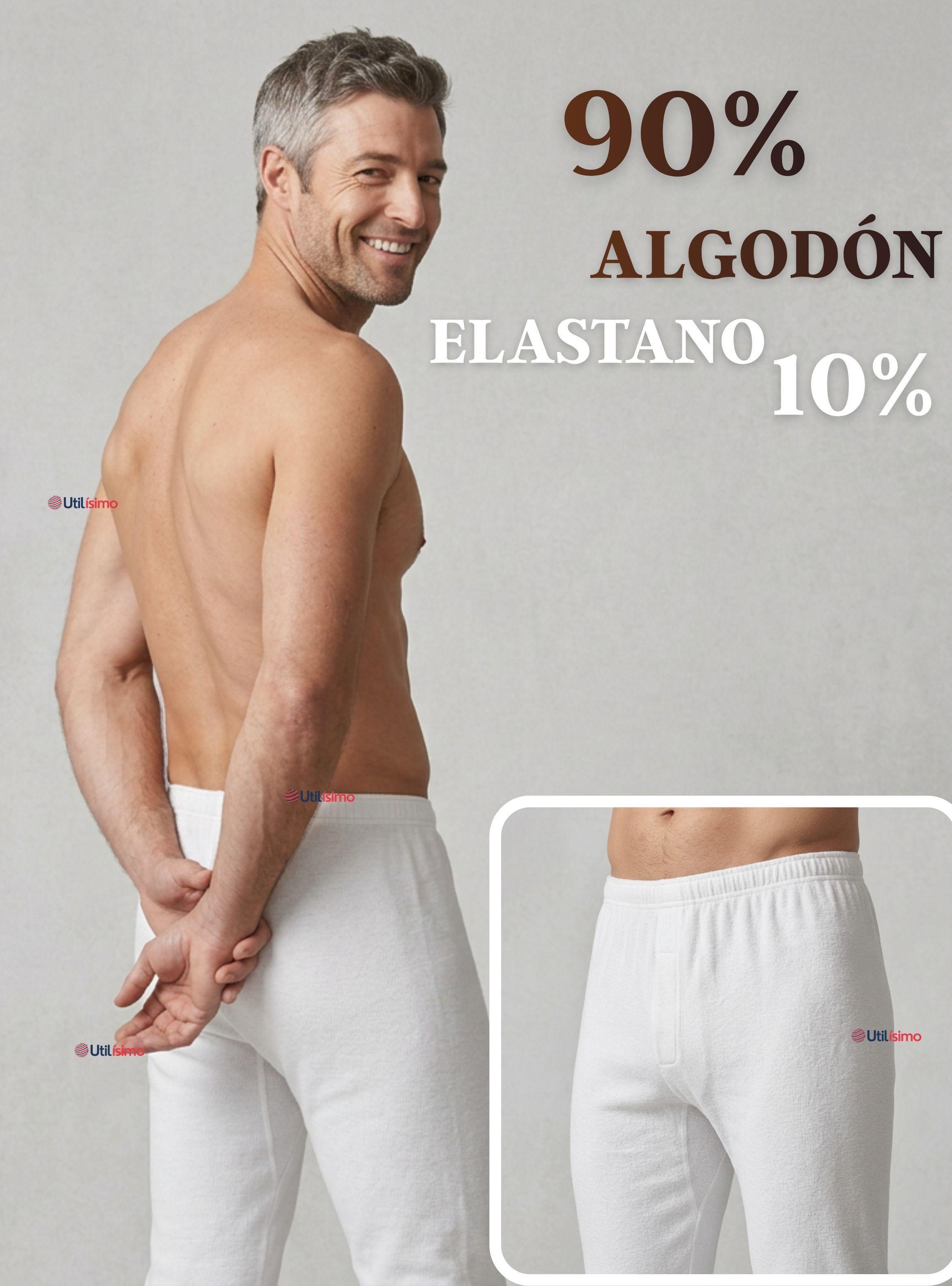 Calzoncillo Largo de Algodón Calza Hombre Invierno Primera Capa-5