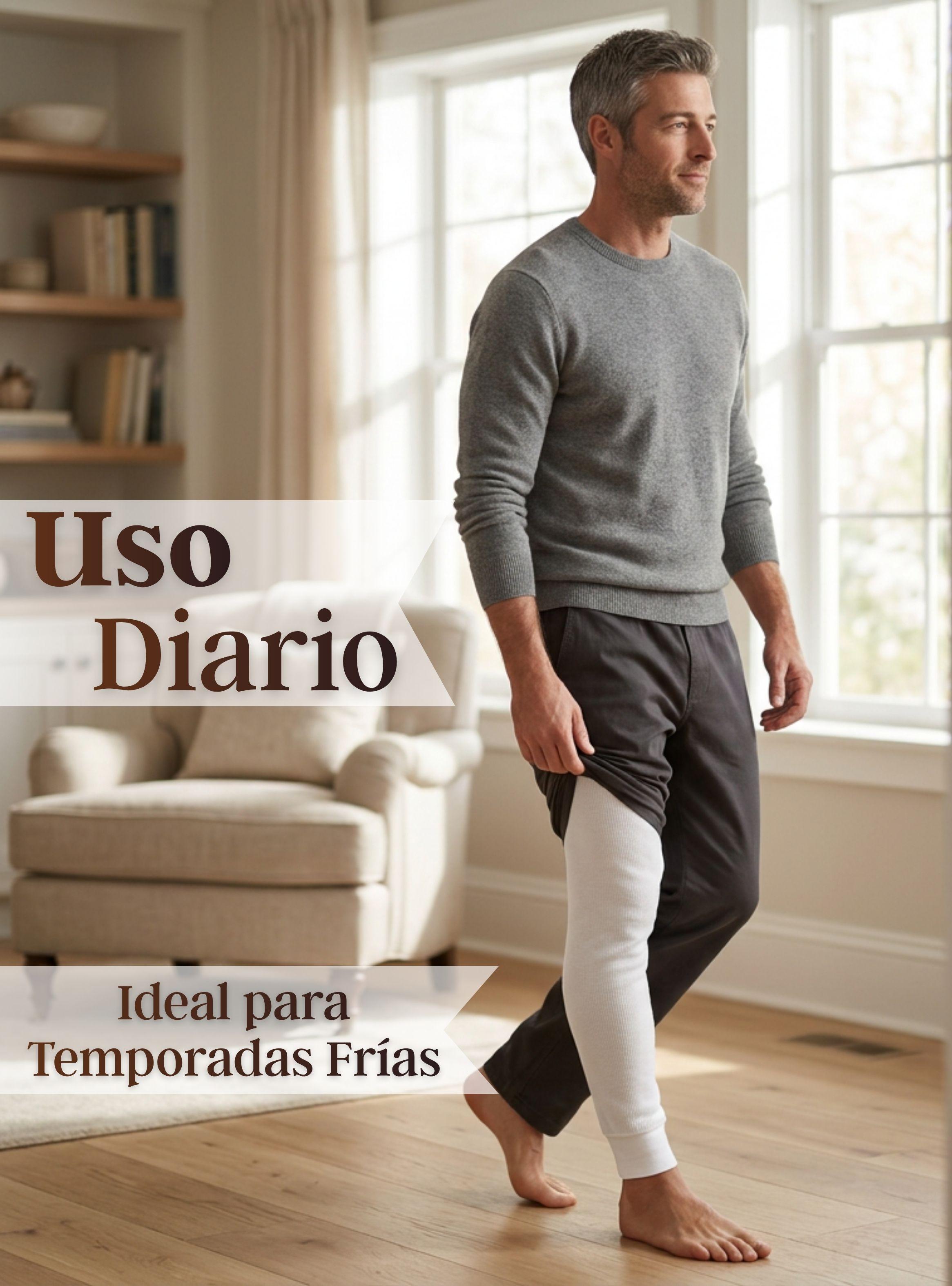Calzoncillo Largo de Algodón Calza Hombre Invierno Primera Capa-7