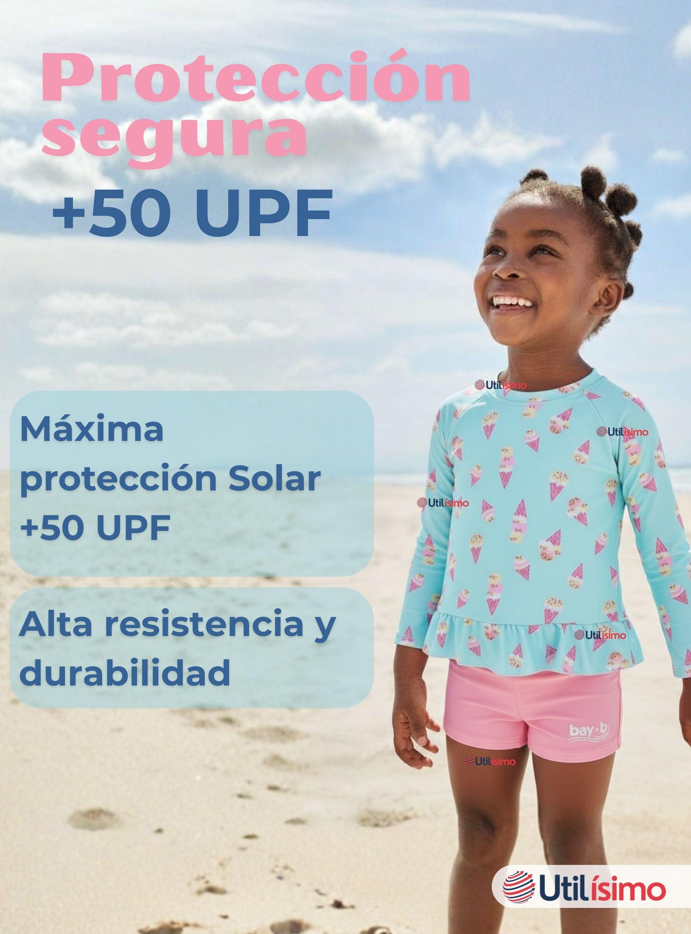 Traje De Baño Manga Larga y Pantalón Corto 2 Piezas Niña de 2 a 7 años Sweet Ice Creams-4