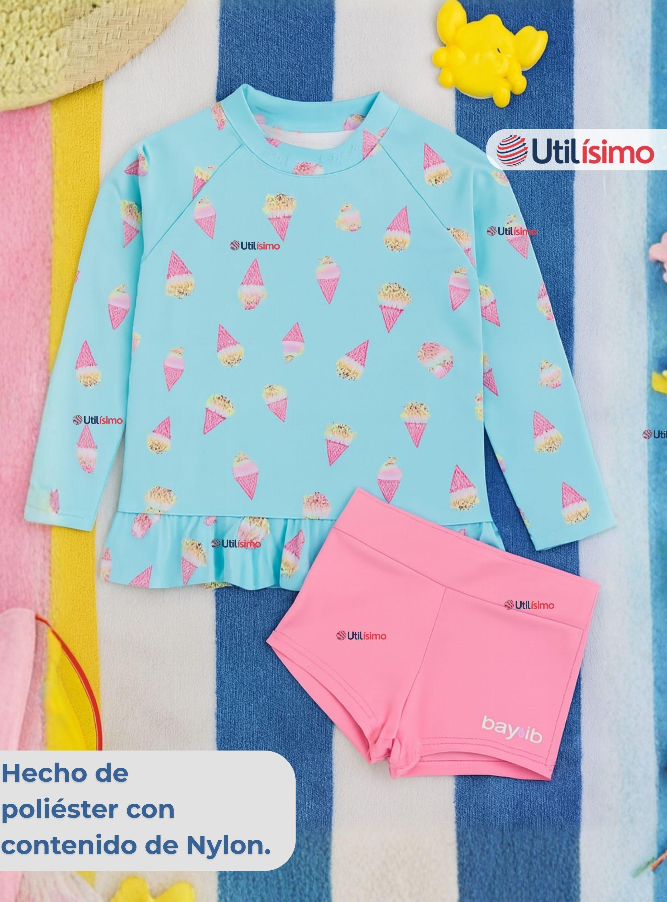 Traje De Baño Manga Larga y Pantalón Corto 2 Piezas Niña de 2 a 7 años Sweet Ice Creams-6