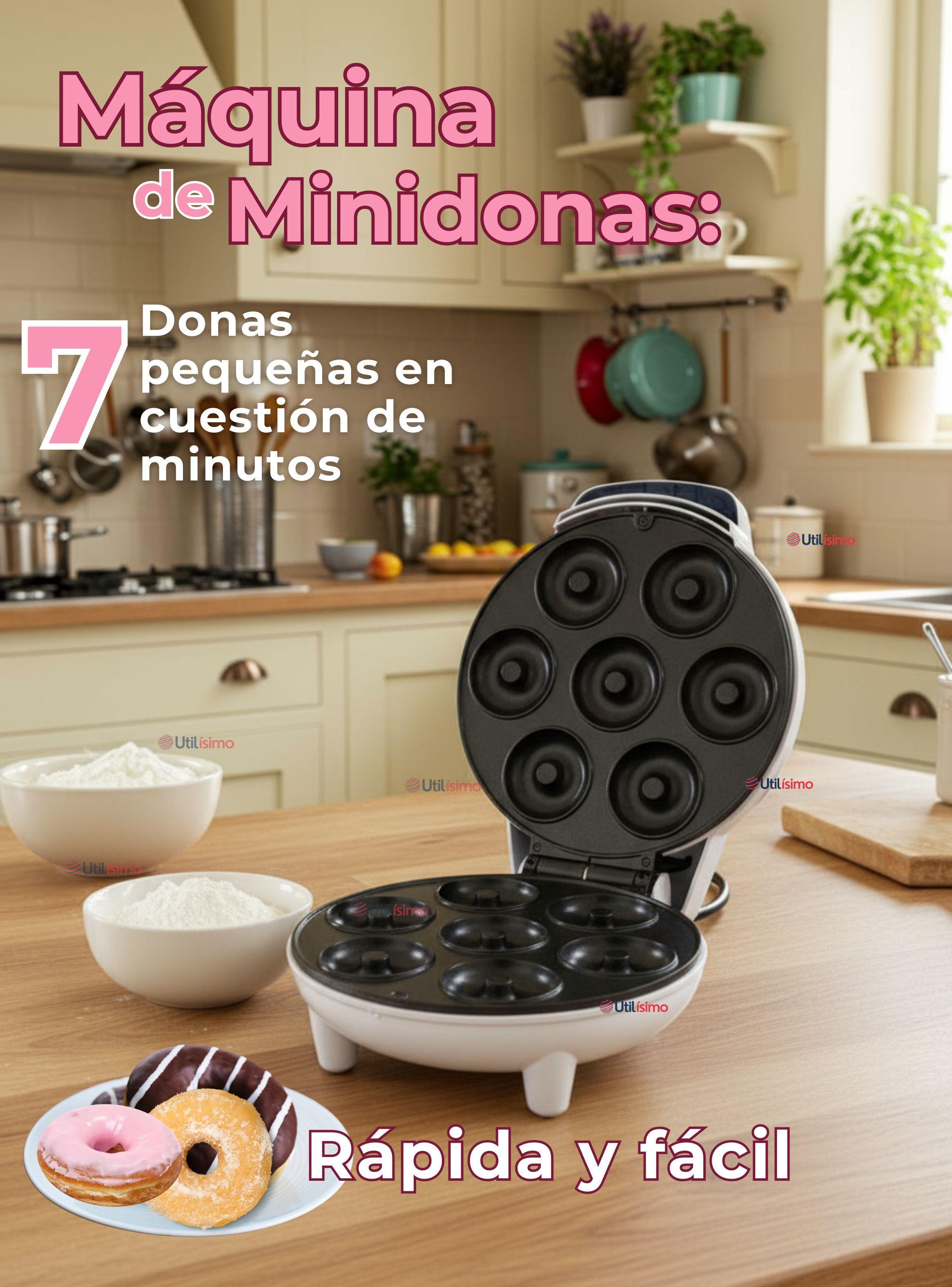Máquina Mini Donas Antiadherente Capacidad 7 MiniDonas 1200W de Potencia-4