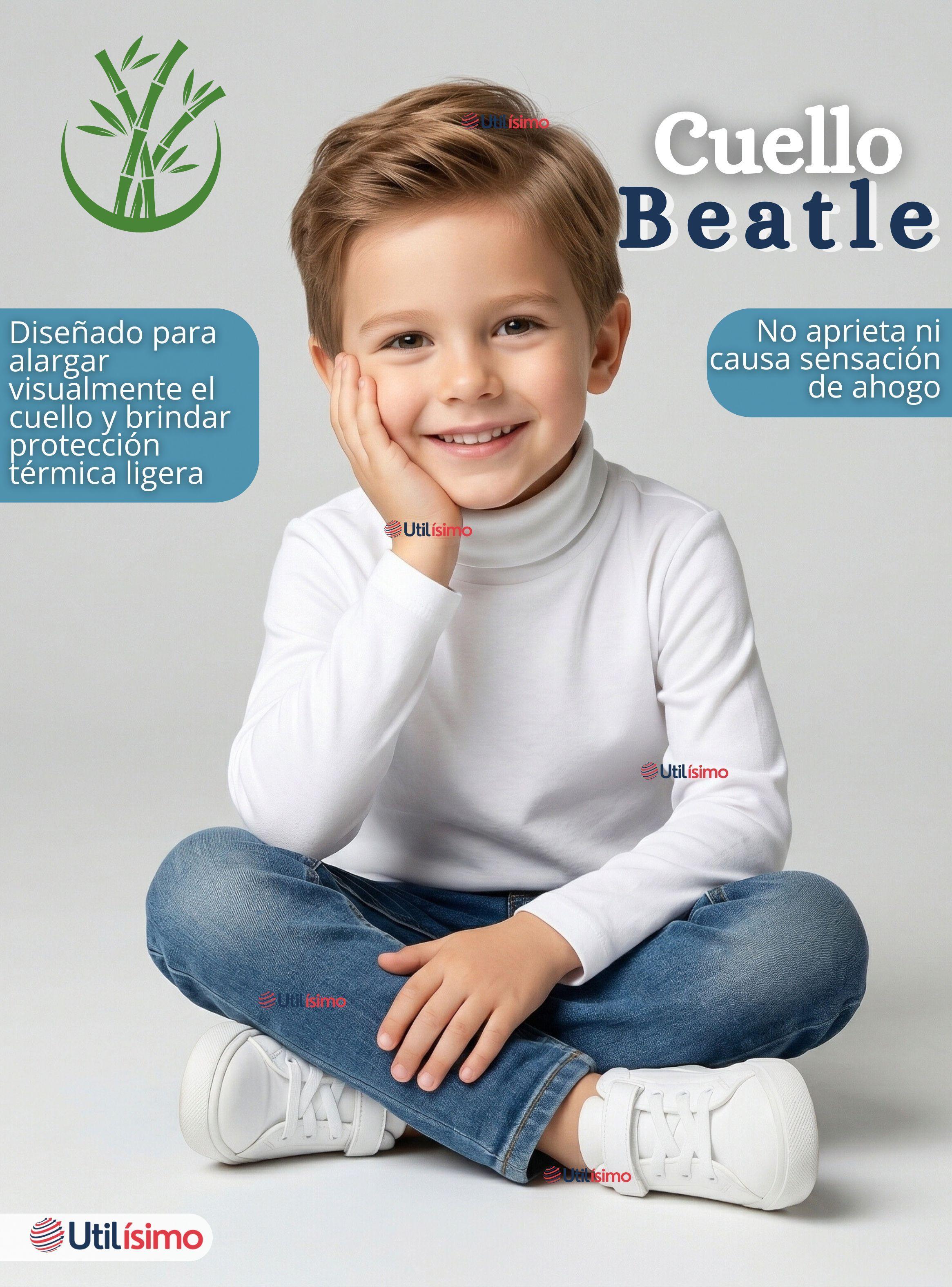 Pack 6 Camisetas Poleras Bambú Primera Capa Cuello Beatle Manga Larga Colores Surtidos Niños-7