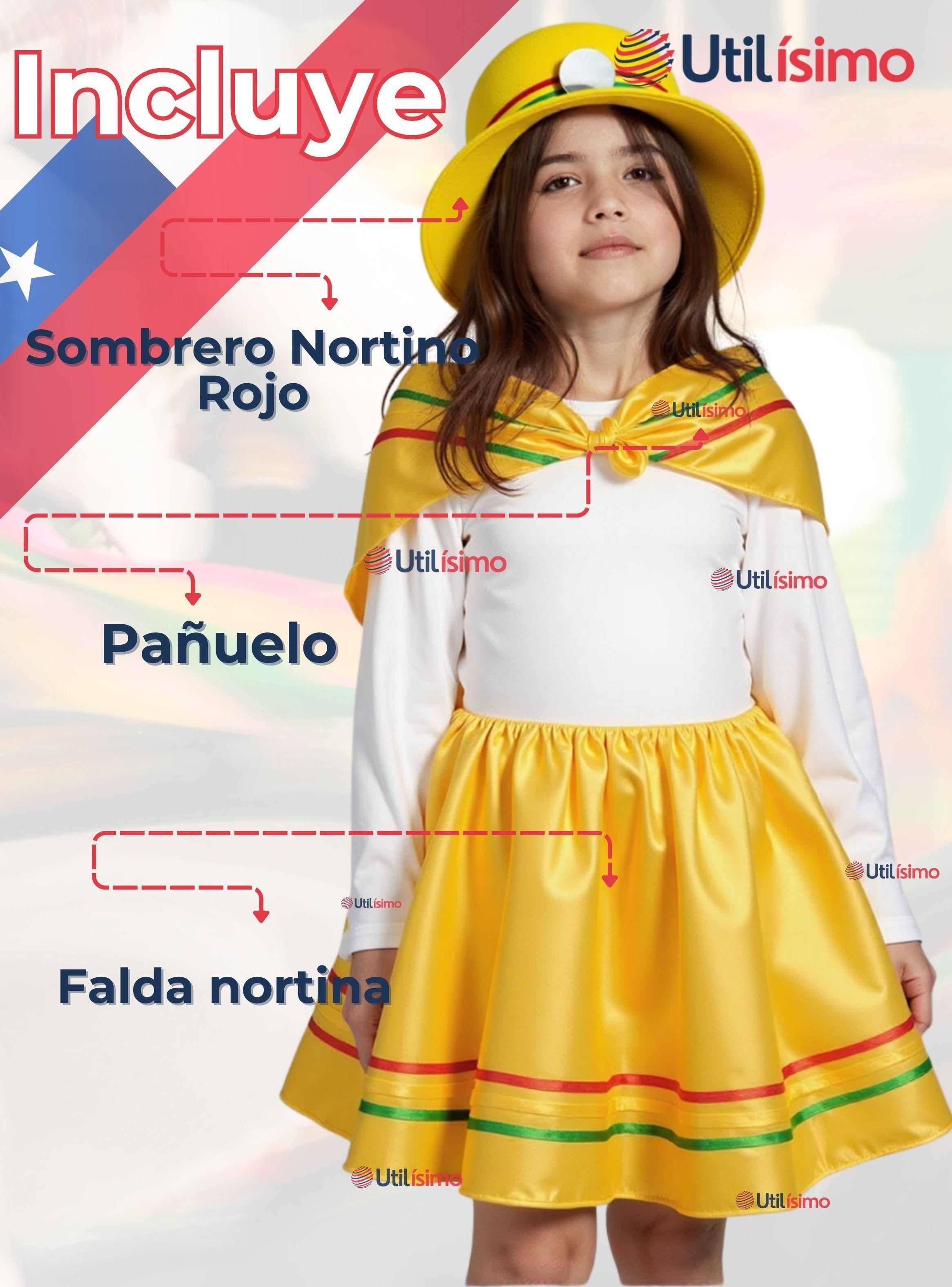 Pack 3 Traje Nortino Amarillo 3 Piezas Niña Fiestas Patrias-3