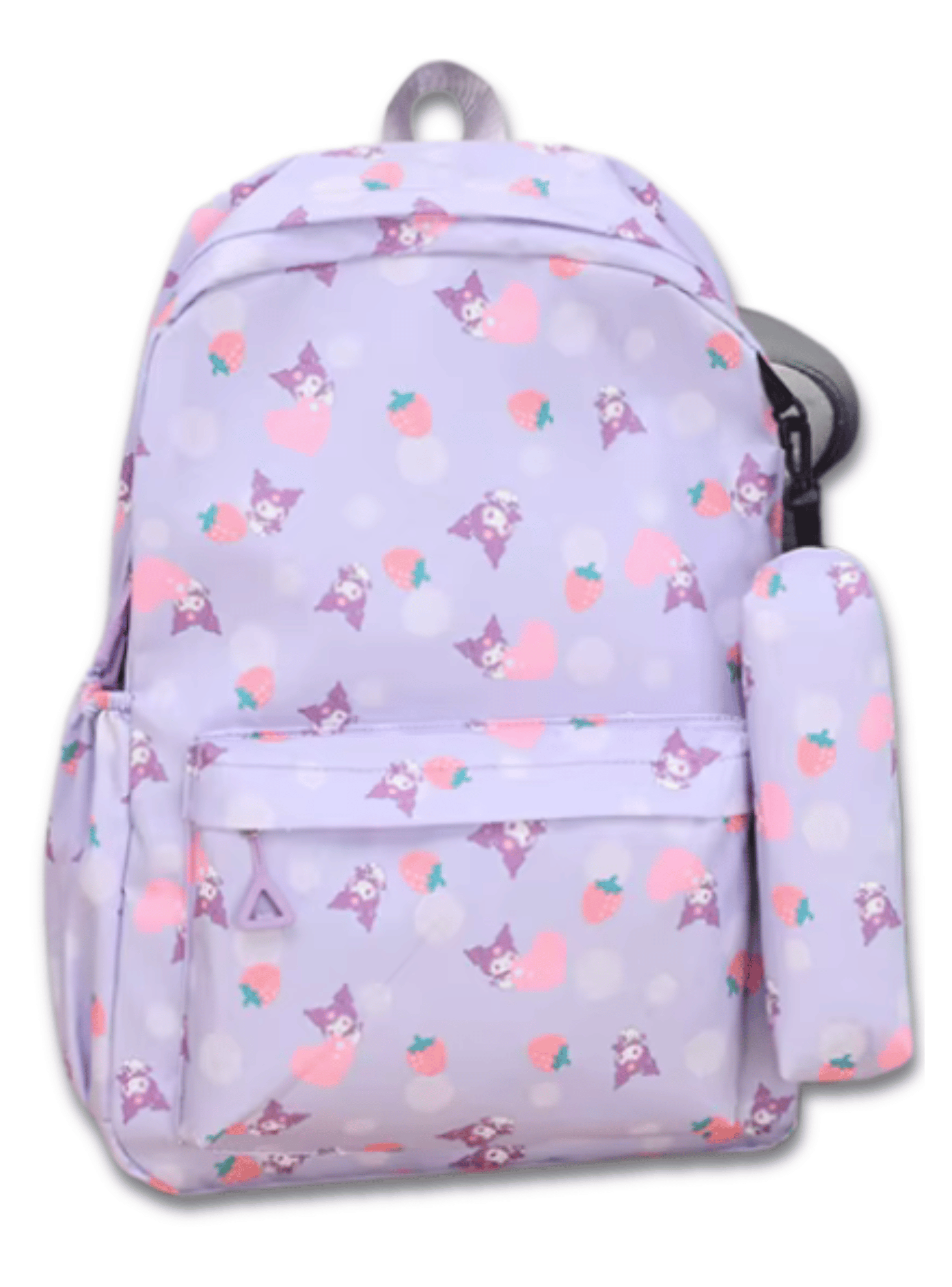 Mochila Kuromi Escolar 44cm Sanrio Estilo Kawaii Purple-0