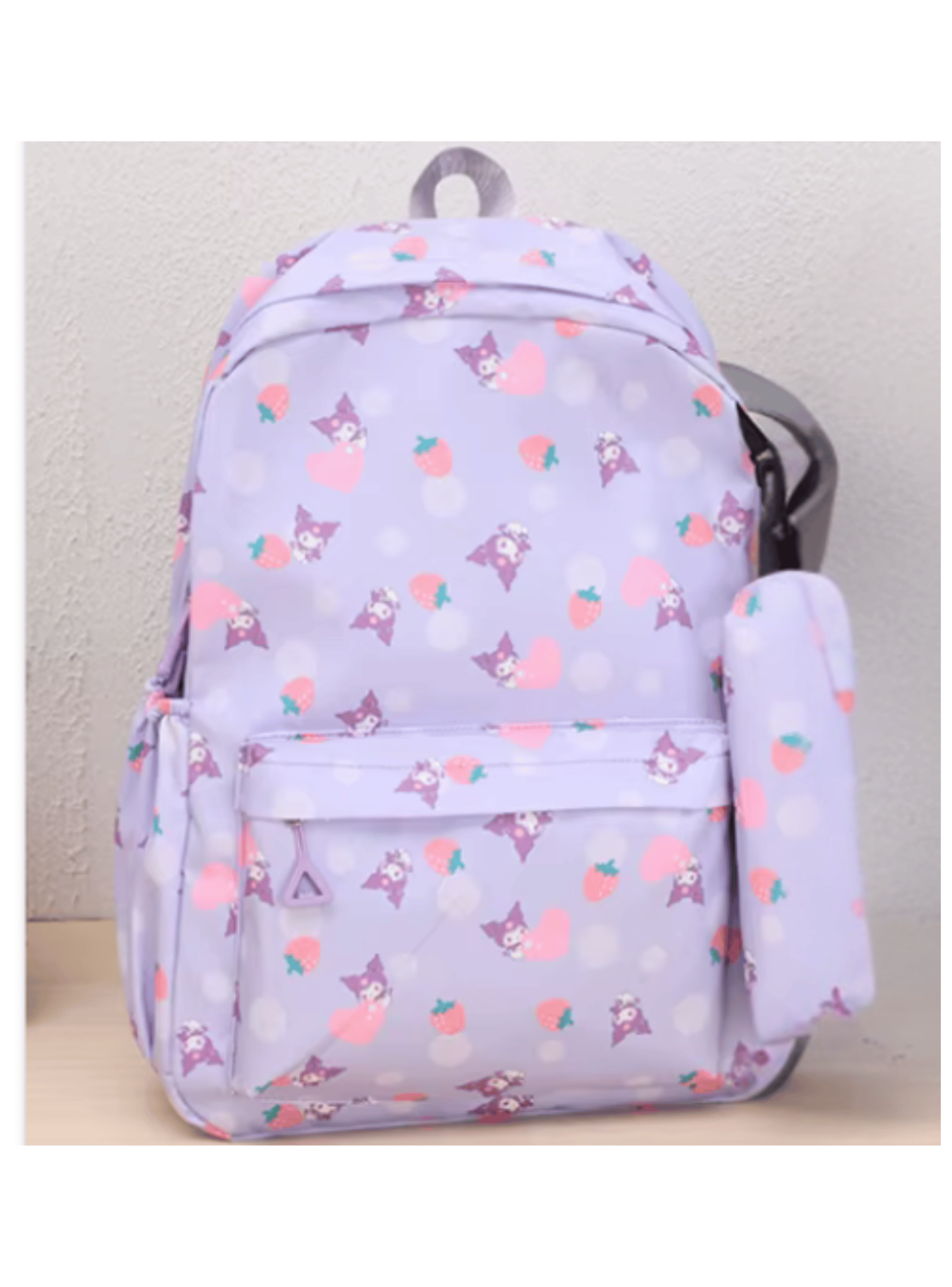 Mochila Kuromi Escolar 44cm Sanrio Estilo Kawaii Purple-2