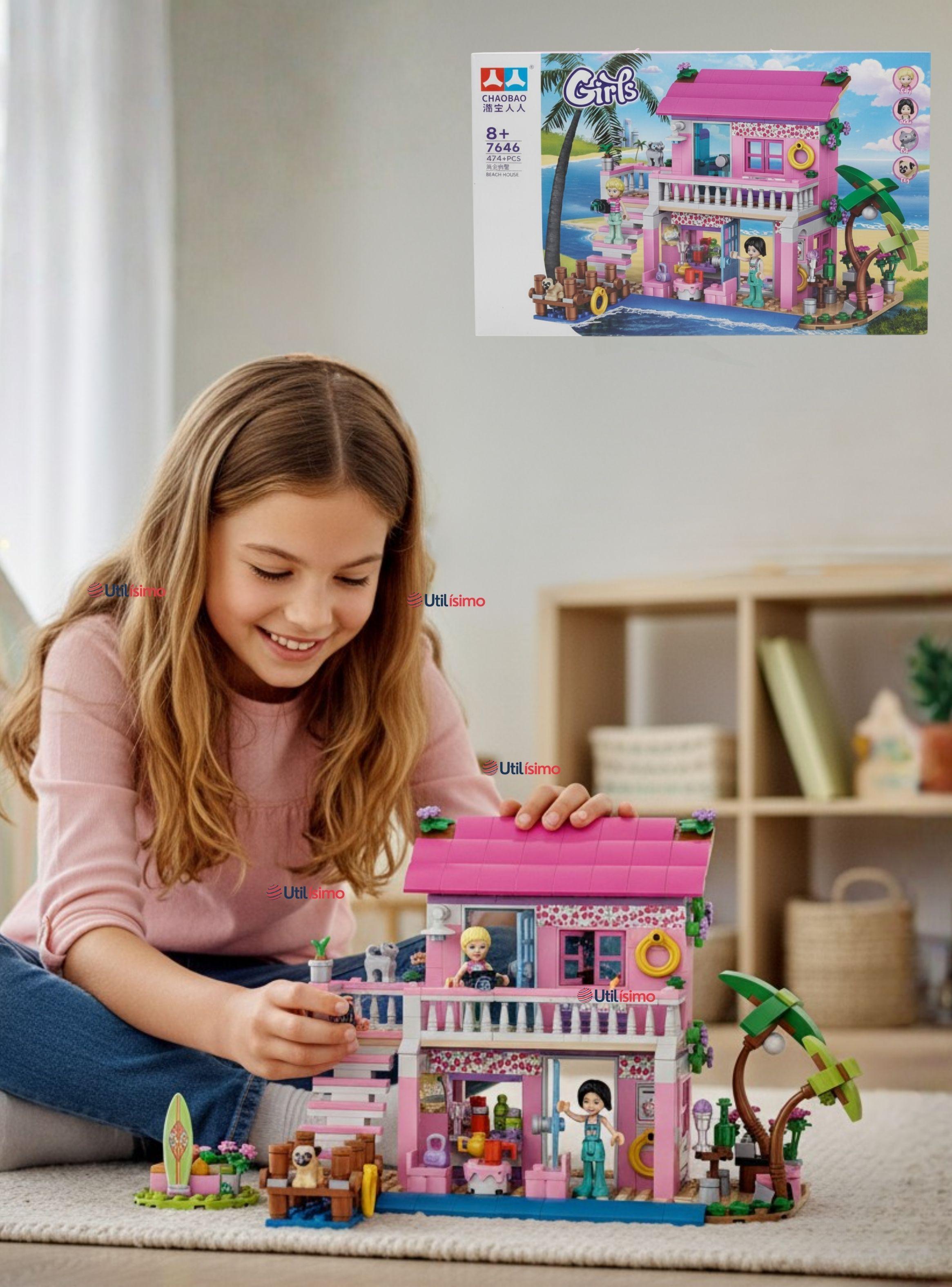 Set De Bloques Didácticos Juguete para Niña Casa de Muñecas de 474 Piezas-0