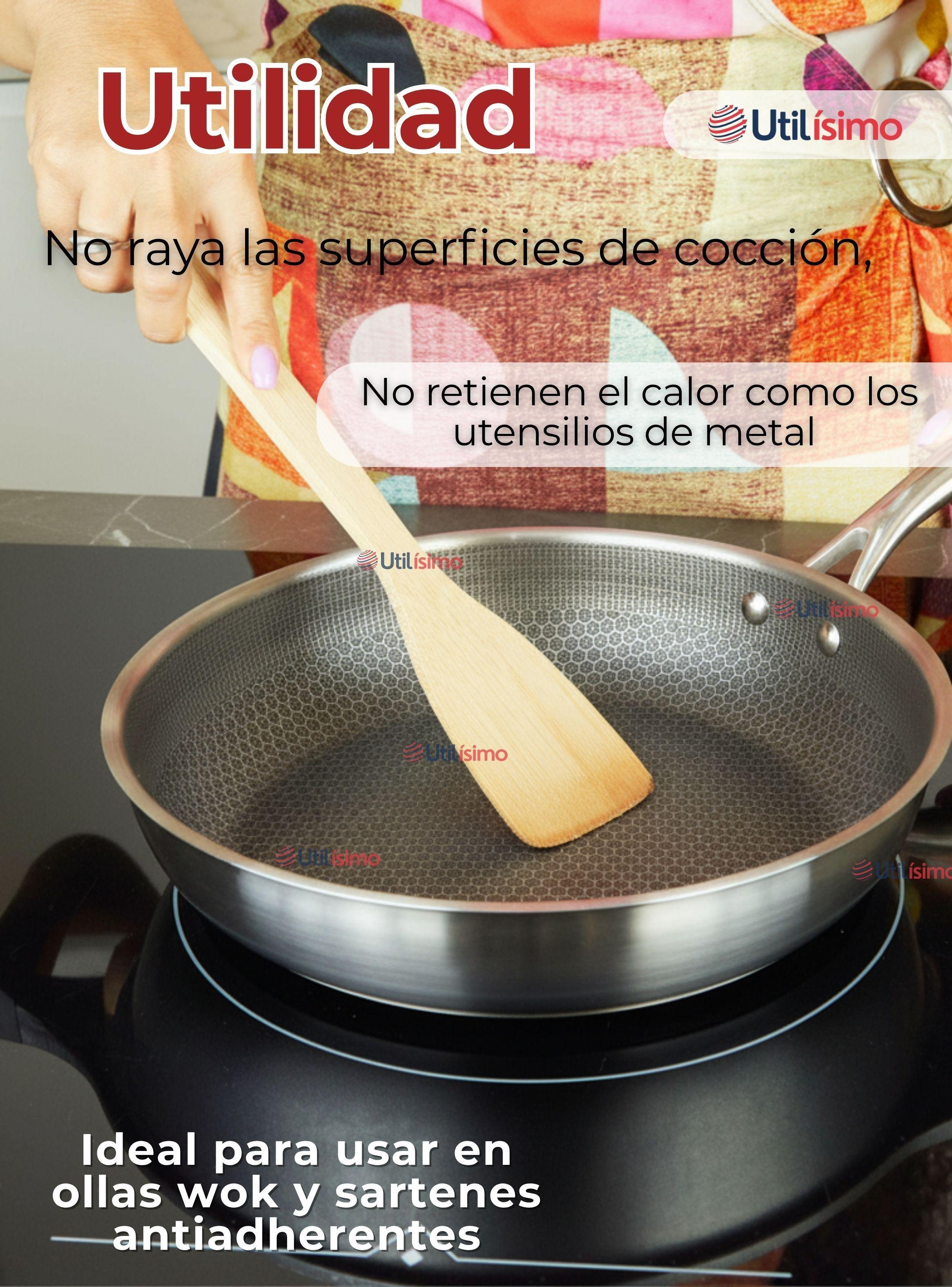 Cuchara de Madera de Bambú Con Mango Largo Utensilio Cocina-4