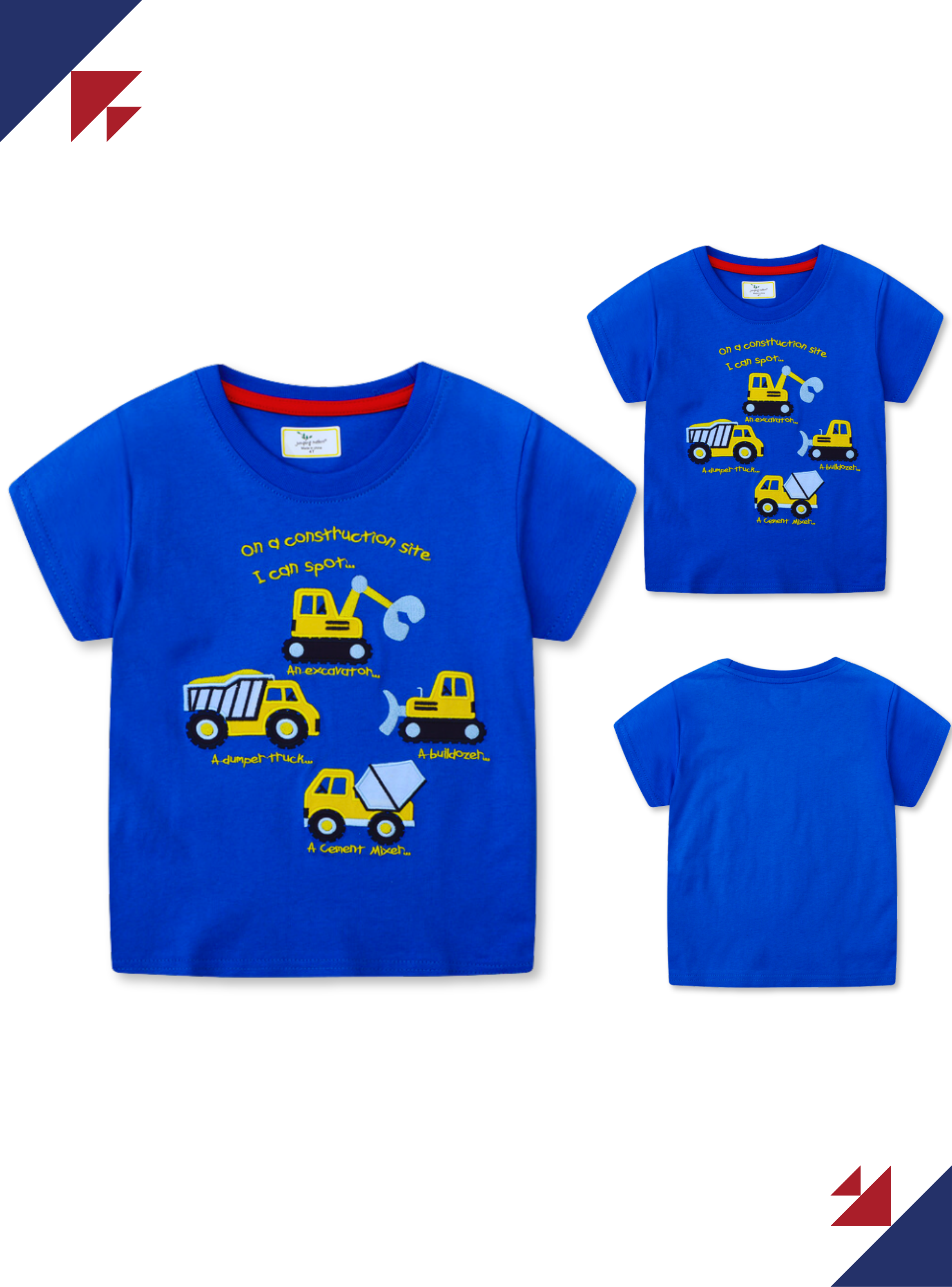 Polera Niño Algodón Manga Corta Jump Kids Autos Amarillos-4