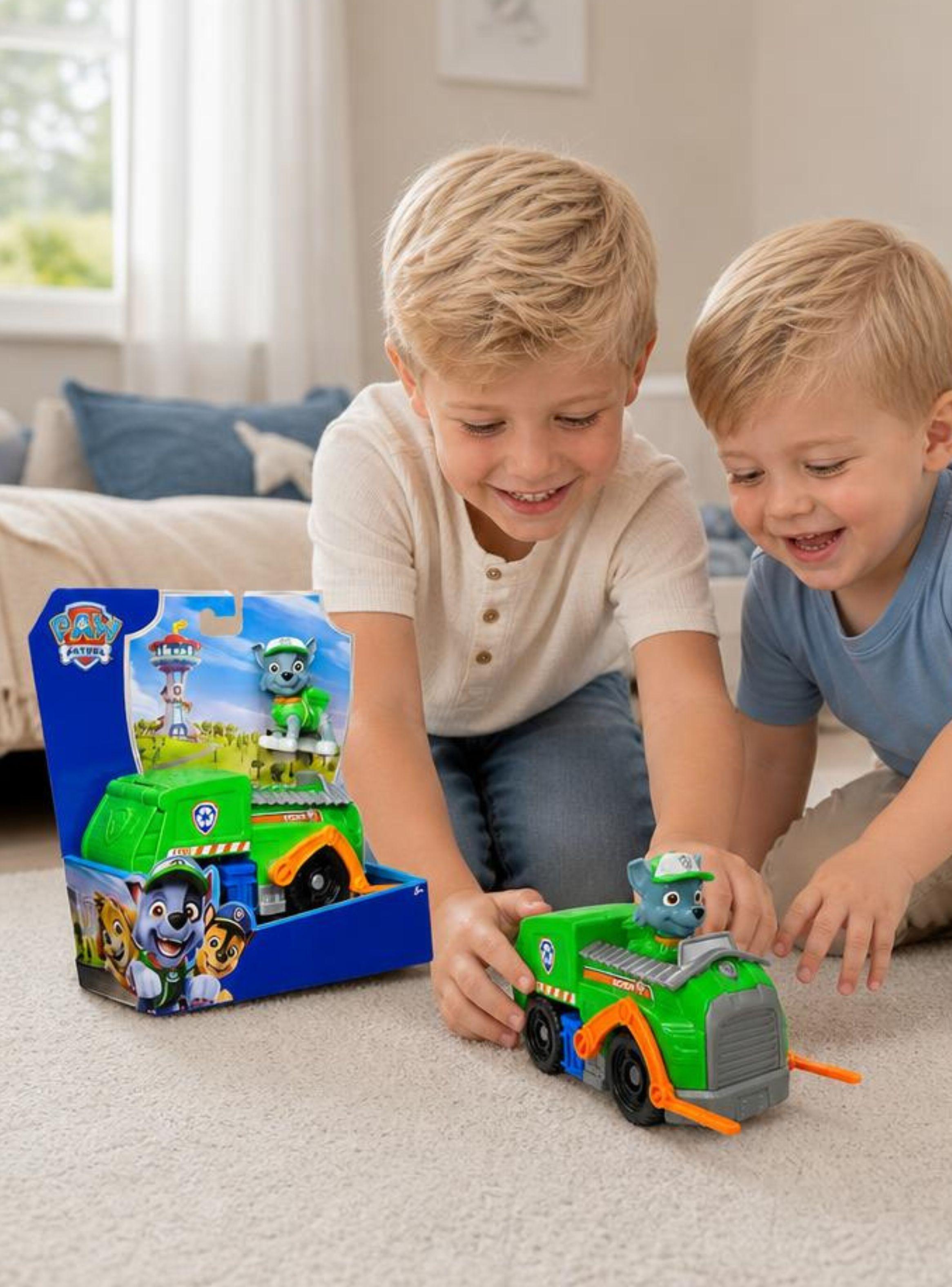 Paw Patrol Camión de reciclaje Rocky con Figura Juguete de Niño-0