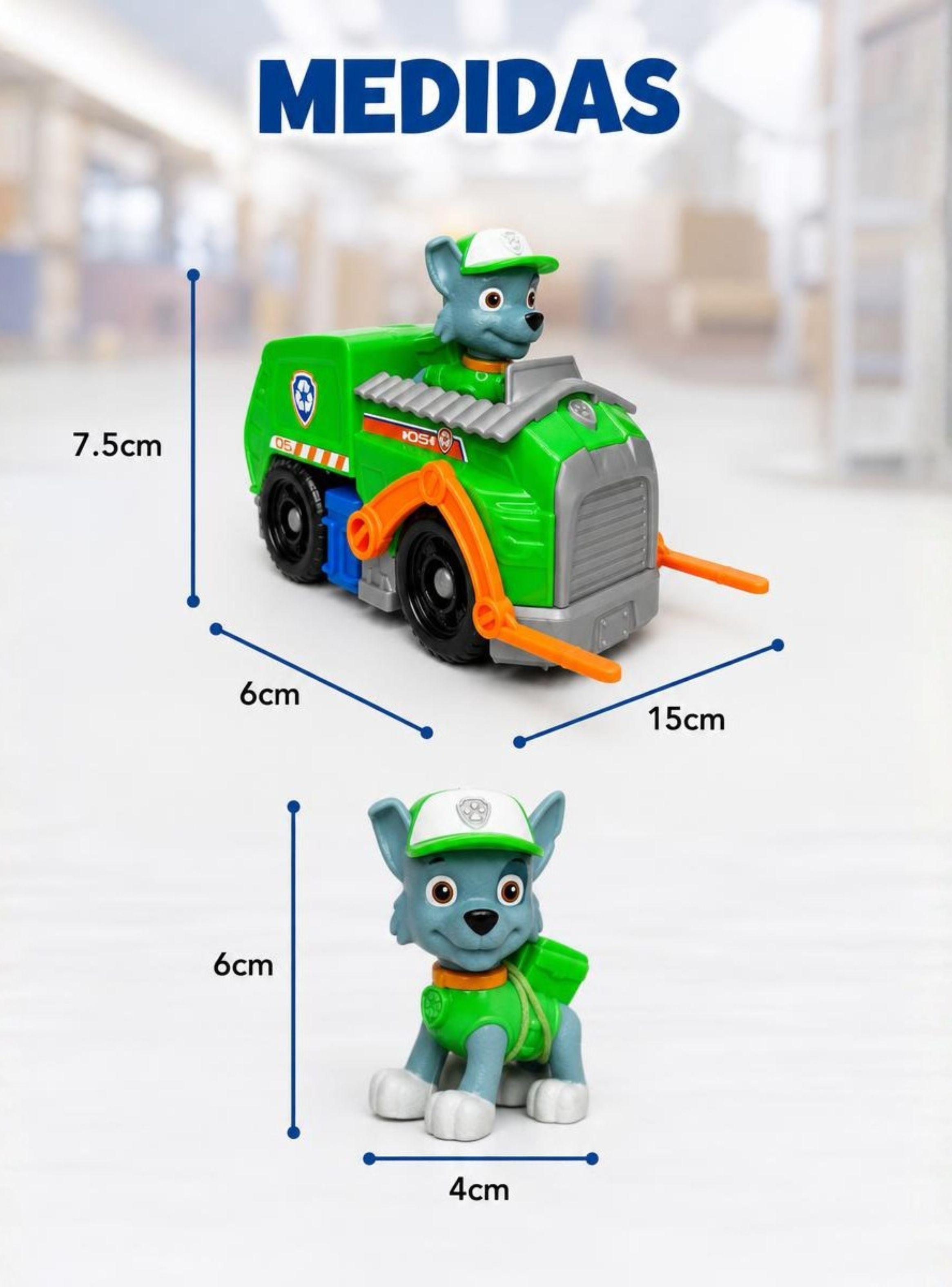 Paw Patrol Camión de reciclaje Rocky con Figura Juguete de Niño-2