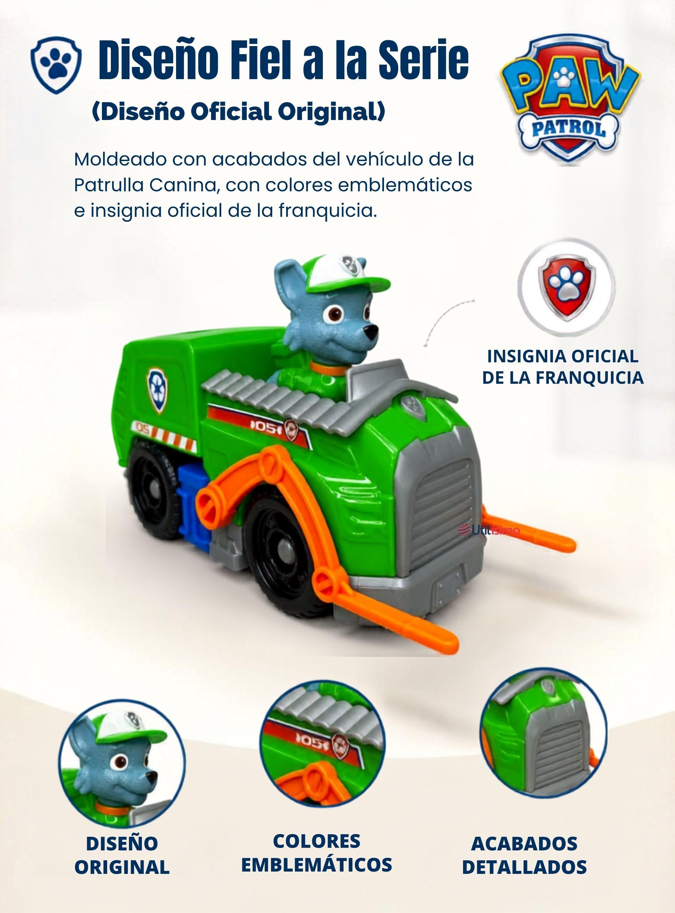 Paw Patrol Camión de reciclaje Rocky con Figura Juguete de Niño-5