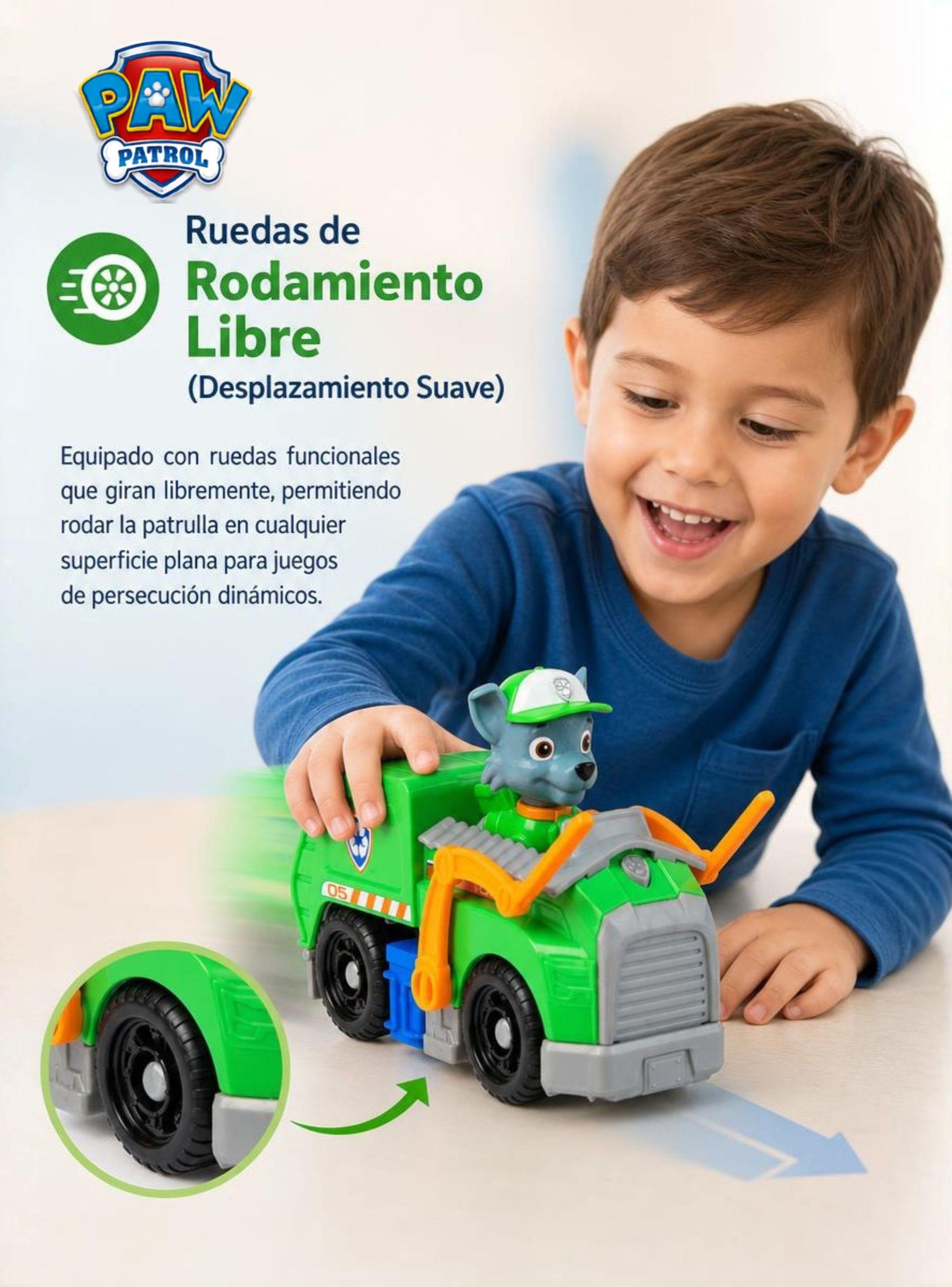 Paw Patrol Camión de reciclaje Rocky con Figura Juguete de Niño-6