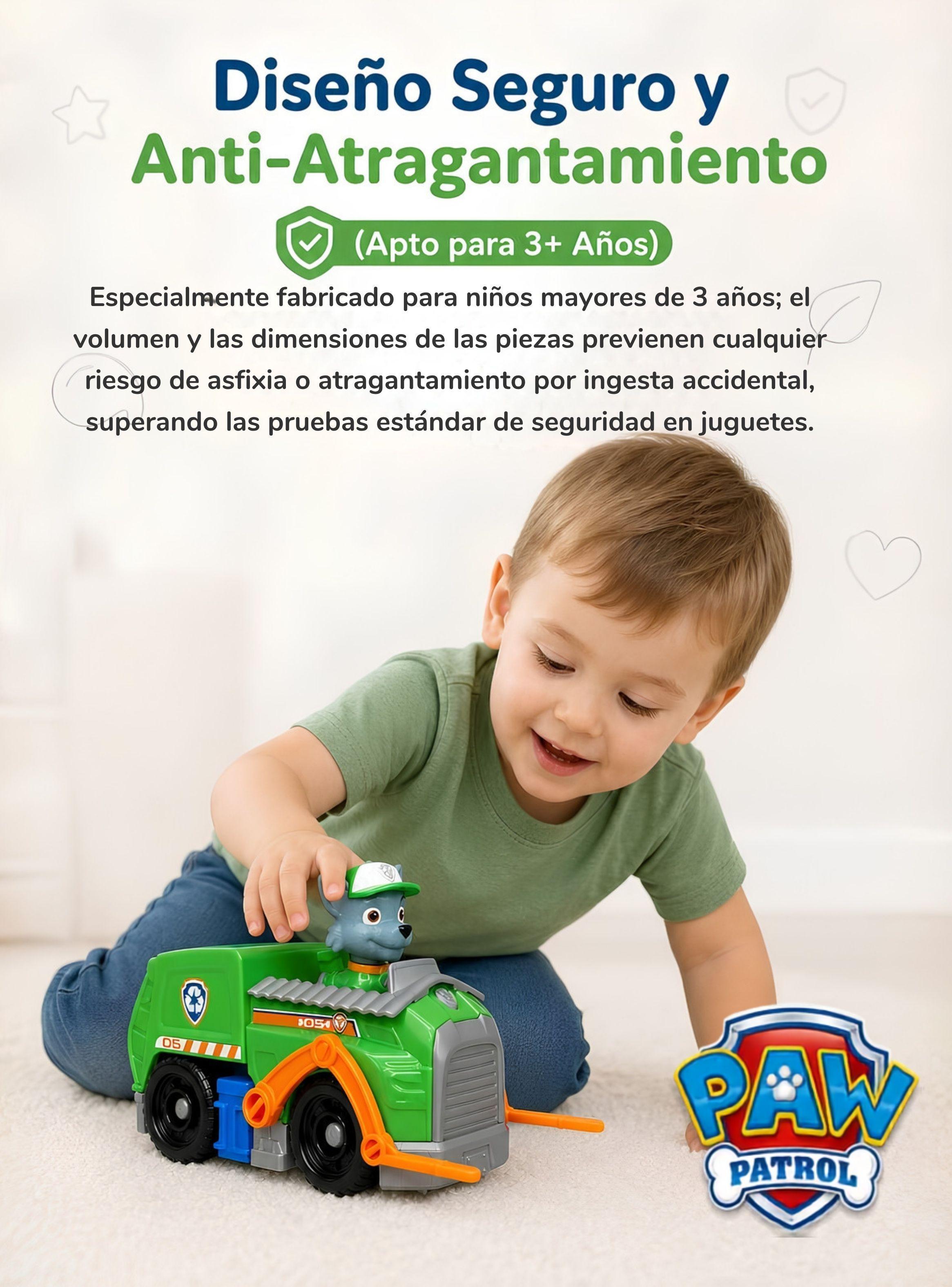 Paw Patrol Camión de reciclaje Rocky con Figura Juguete de Niño-7