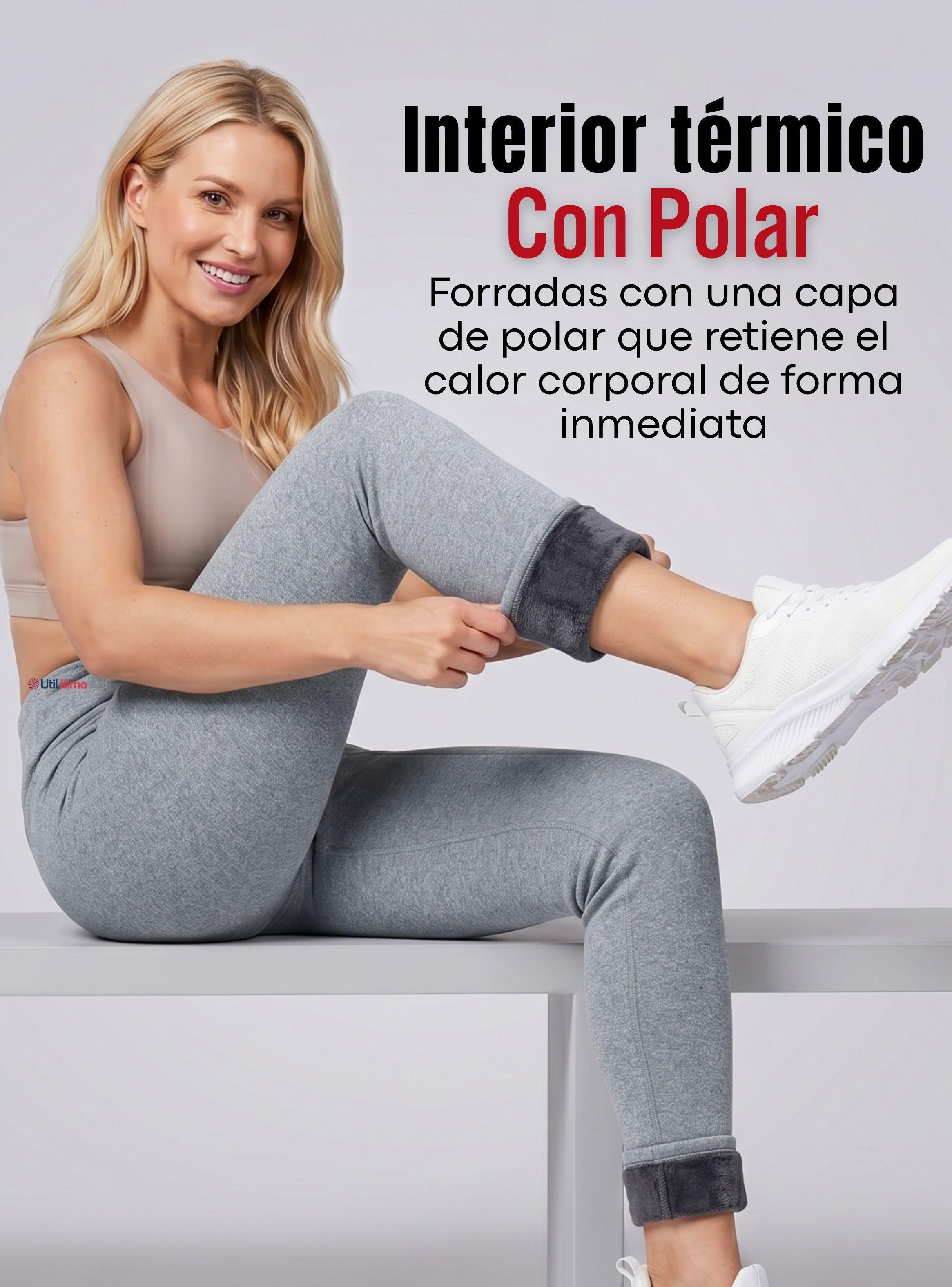 Calza Polar Con Chiporro Térmica de Mujer Elasticada Gris Melange-5