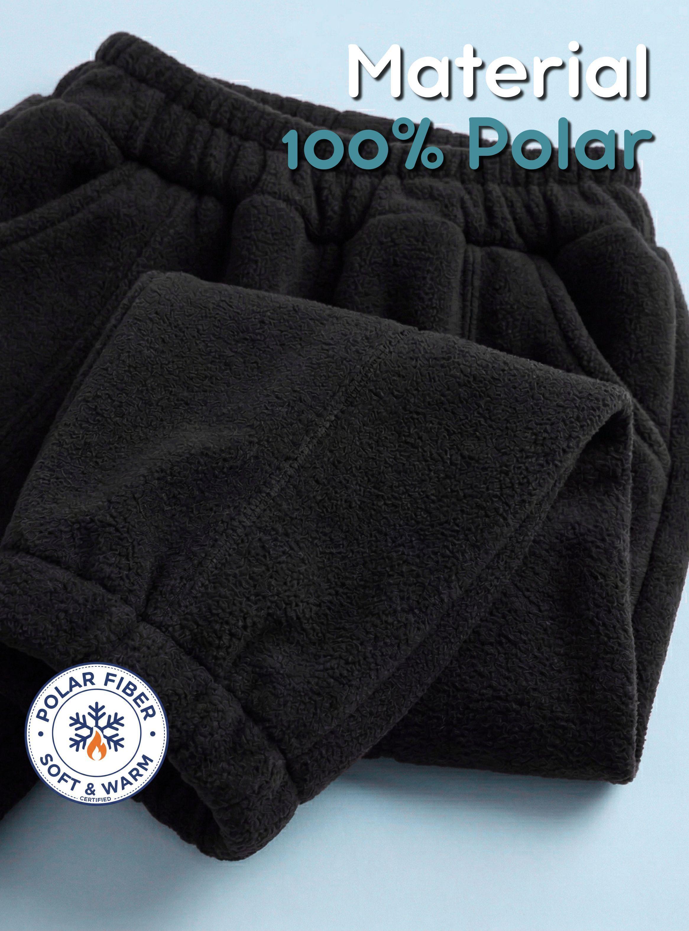 Buzo Pantalón Forrado Polar Negro Bebé Niño Invierno-6