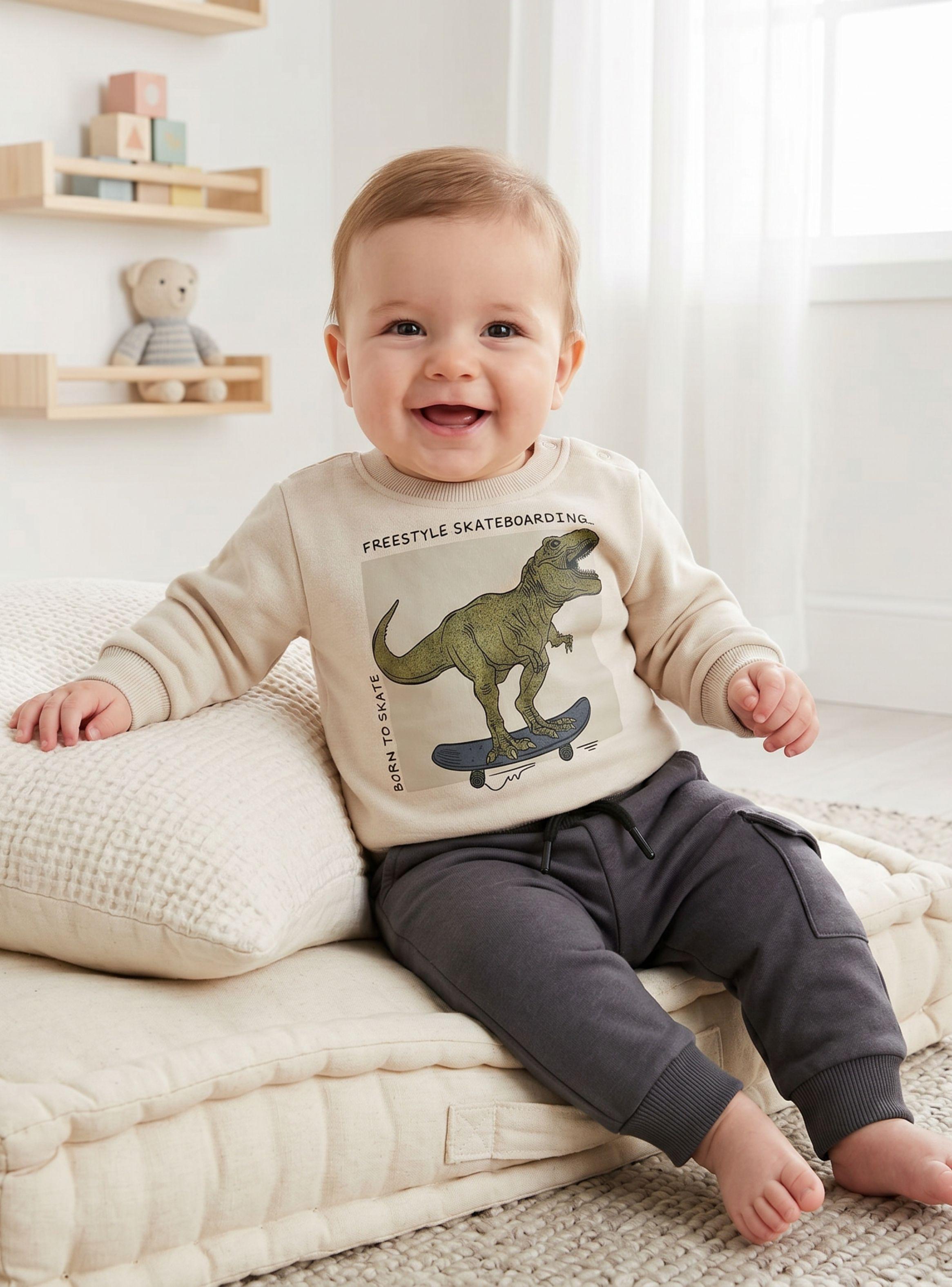 Conjunto Buzo Polerón 2 Piezas de Bebé Niño Dino Street-0