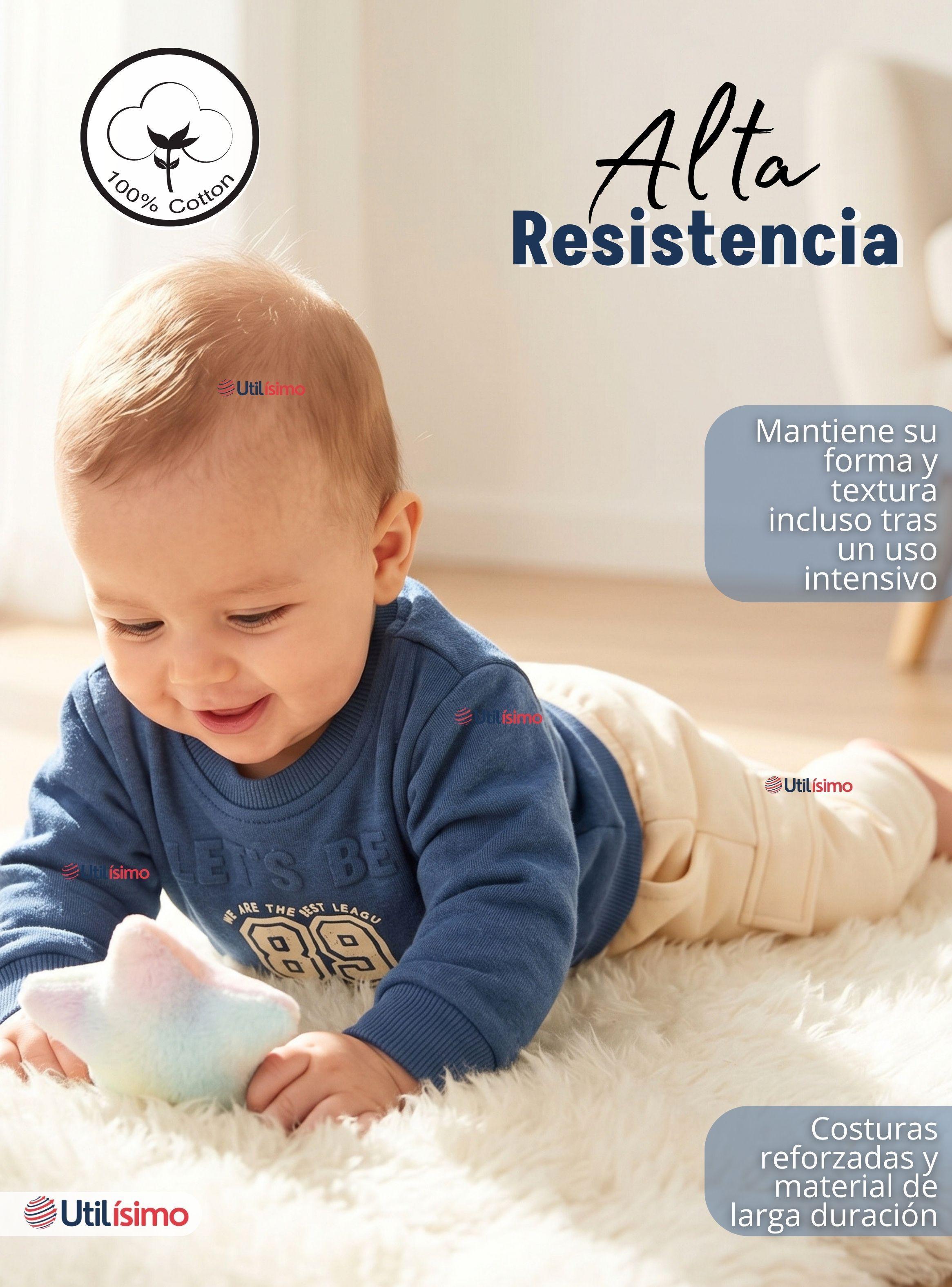 Conjunto 2 Piezas Buzo Pantalón Y Polerón De Algodón Azul para Bebé Niño-6