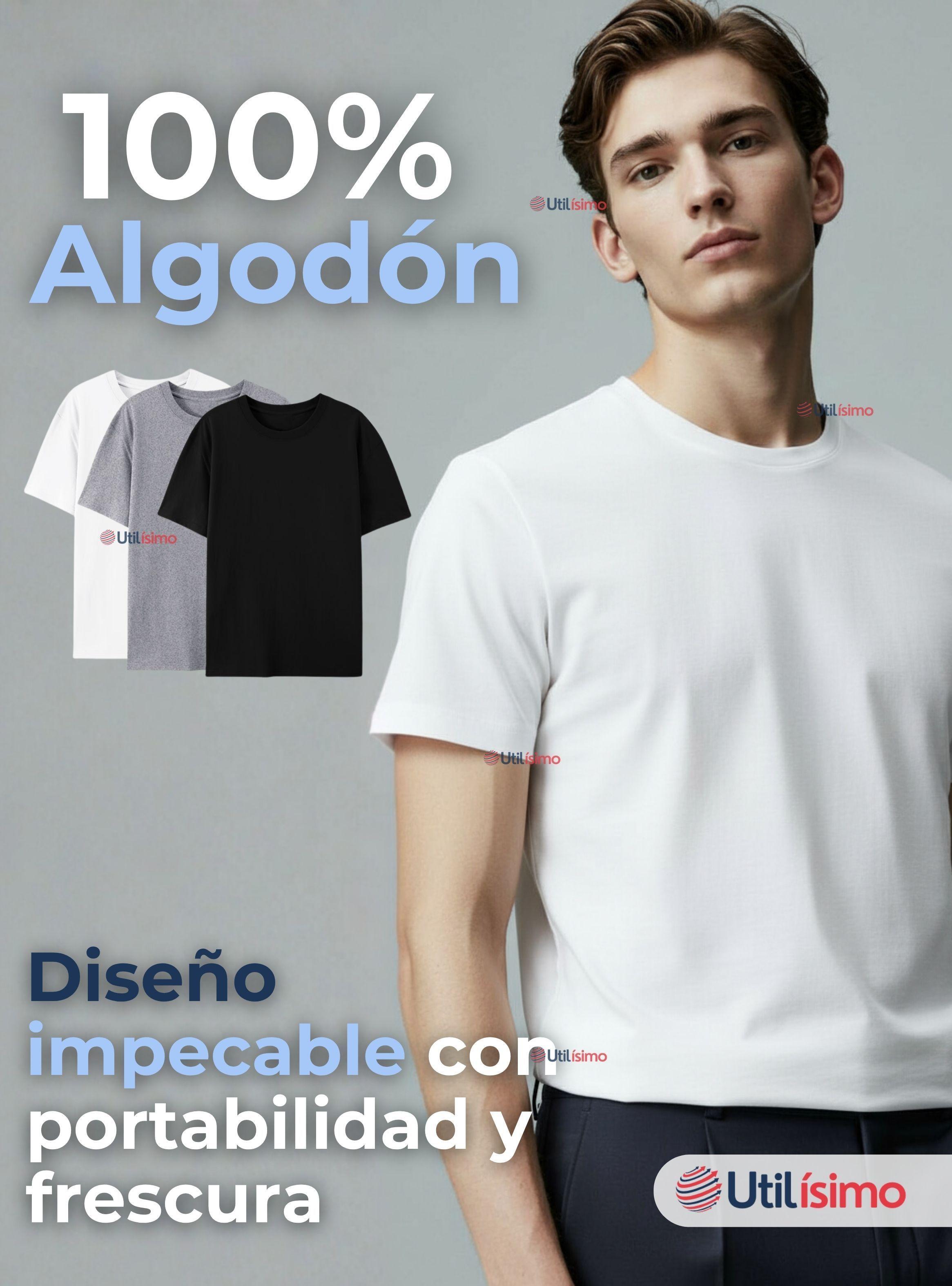 Pack 6 Camisetas Poleras 100% Algodón Básica Lisa Elástica Hombre Colores Surtidos-3