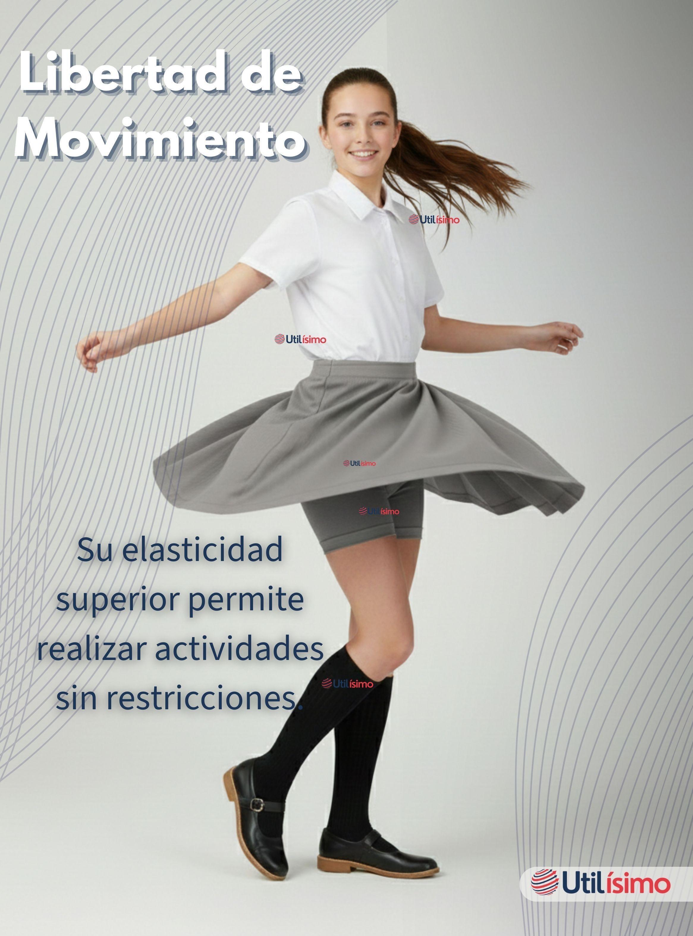 Pack 3 Calzas Cortas Escolar Pata Deportivas Niña Juvenil Color Gris-5