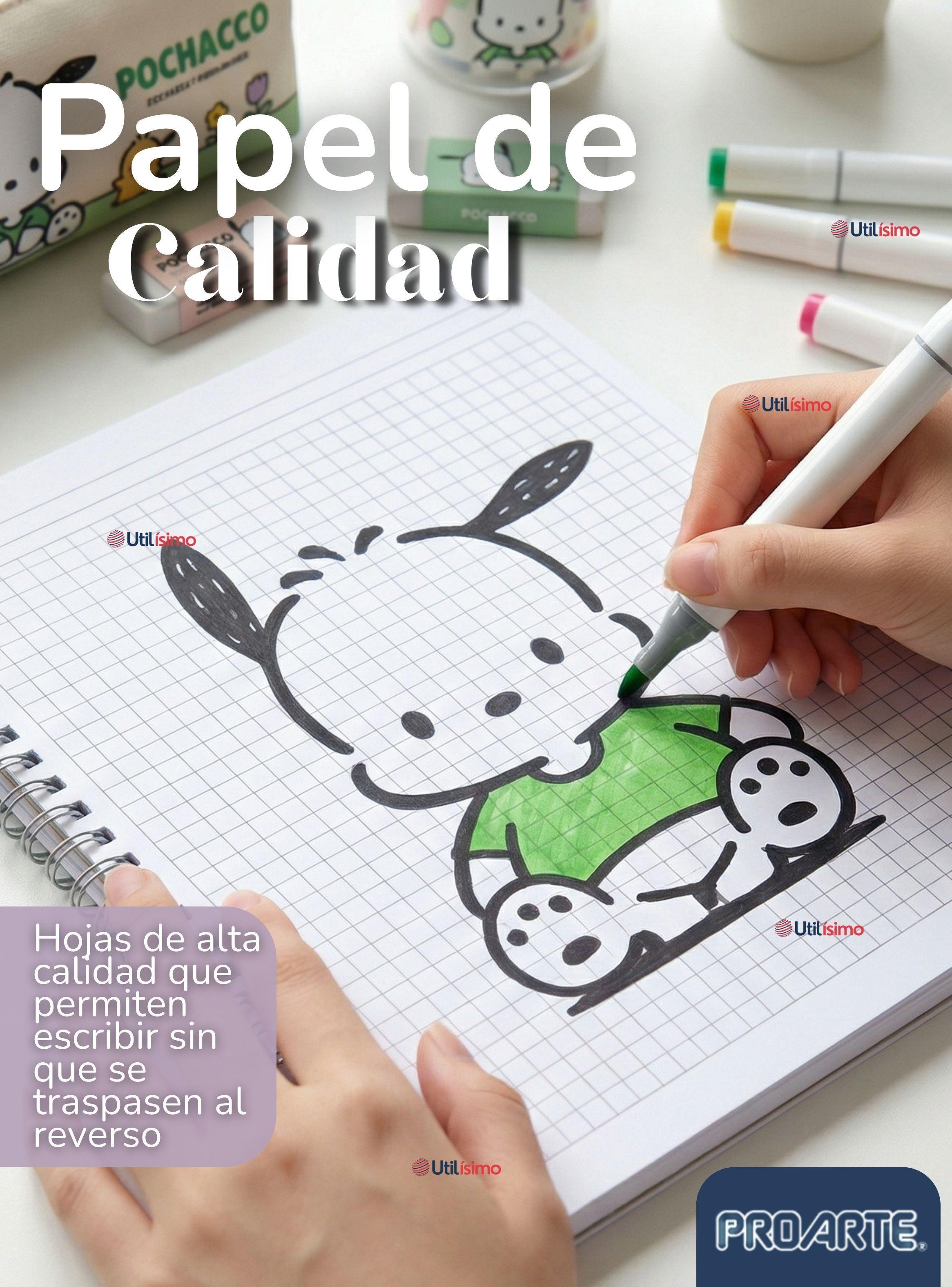 Pack 5 Cuadernos Universitarios Pochacco de 100 Hojas Proarte 7mm Diseño Surtido-7