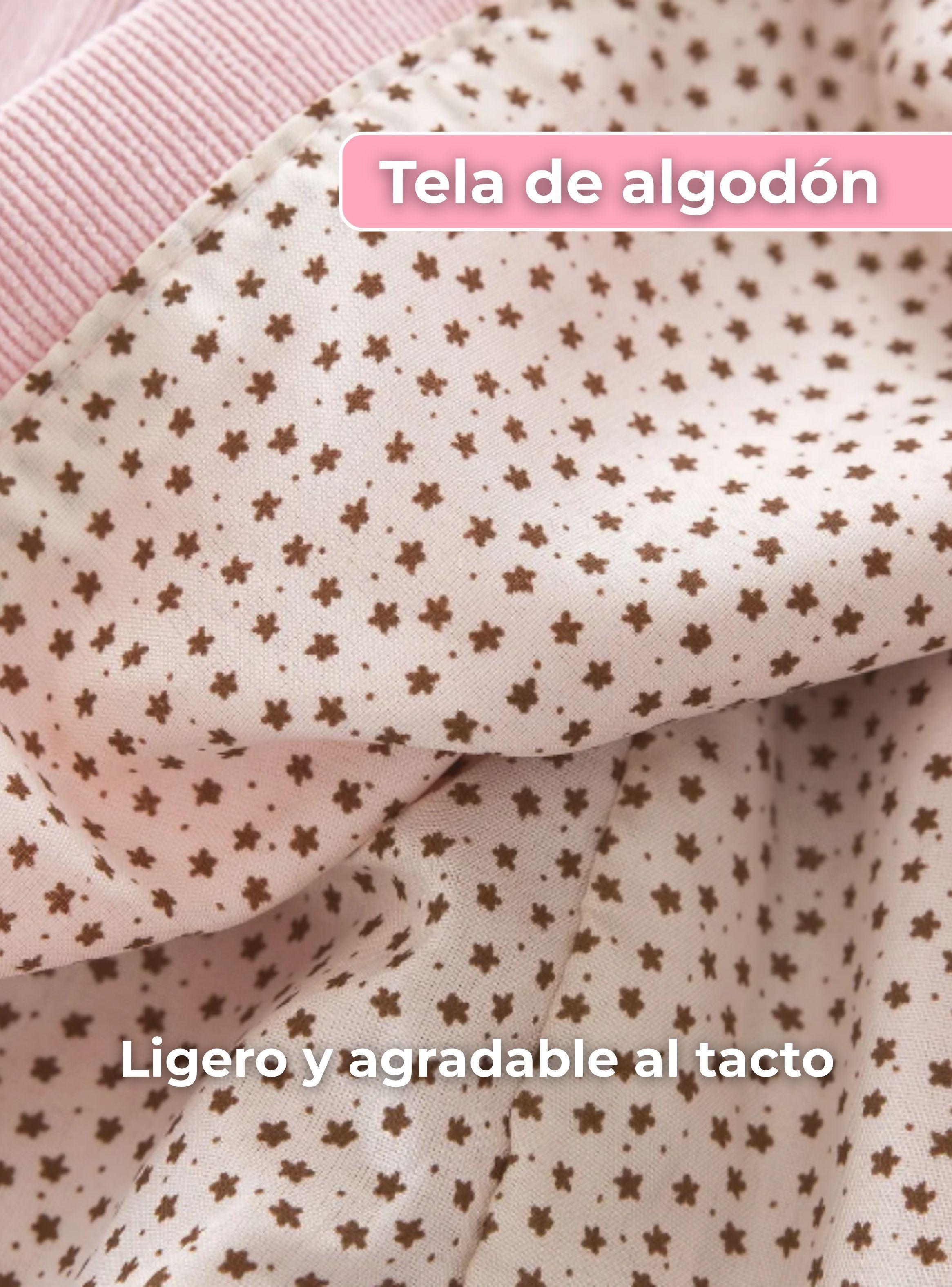 Vestido Con Lazo Negro De Cotelé Forrado En Algodón Niña Rosado-6