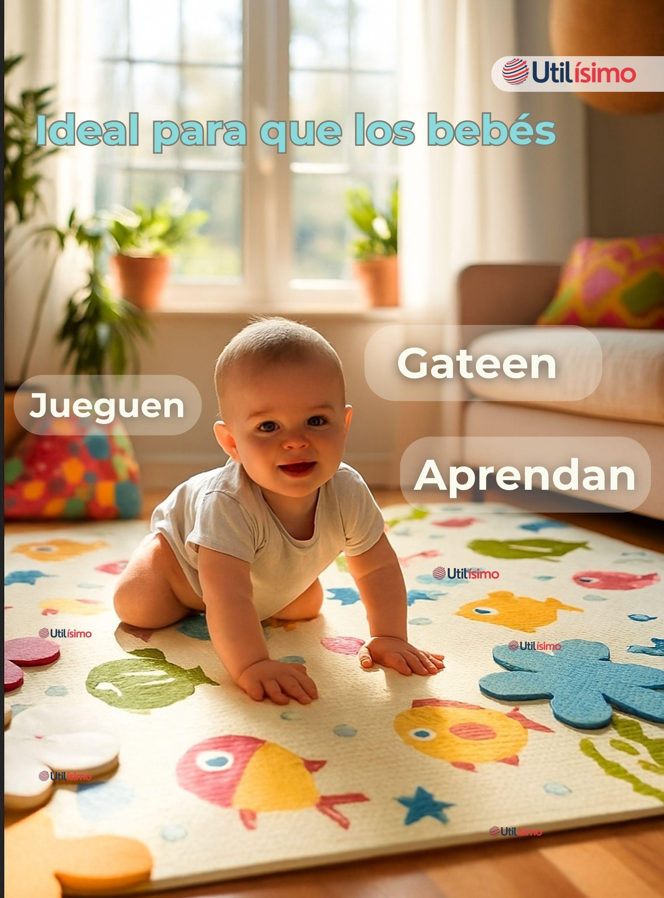 Alfombra para Bebés Antigolpe Tapete Plegable Reversible  200cm-4