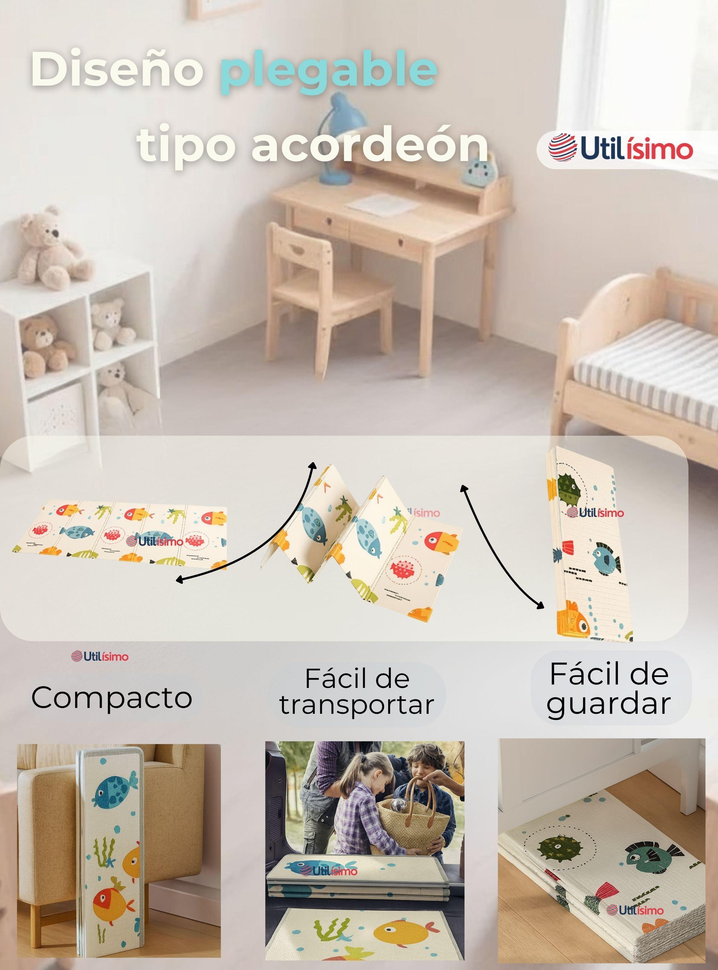 Alfombra para Bebés Antigolpe Tapete Plegable Reversible  200cm-7