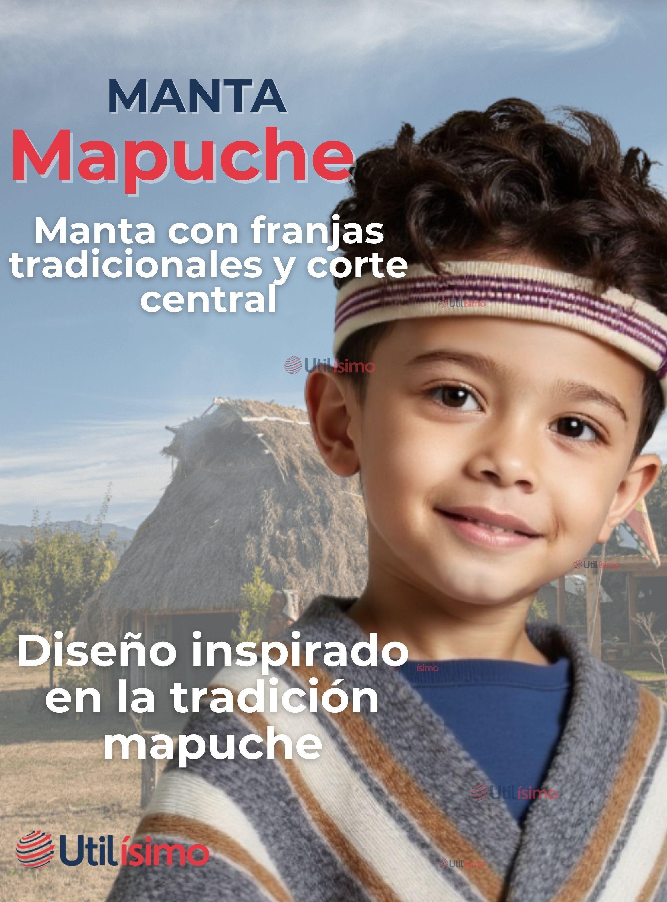 Set Poncho Mapuche +Trarilonco Mapuche Fiestas Patrias  Manta y Cintillo-3