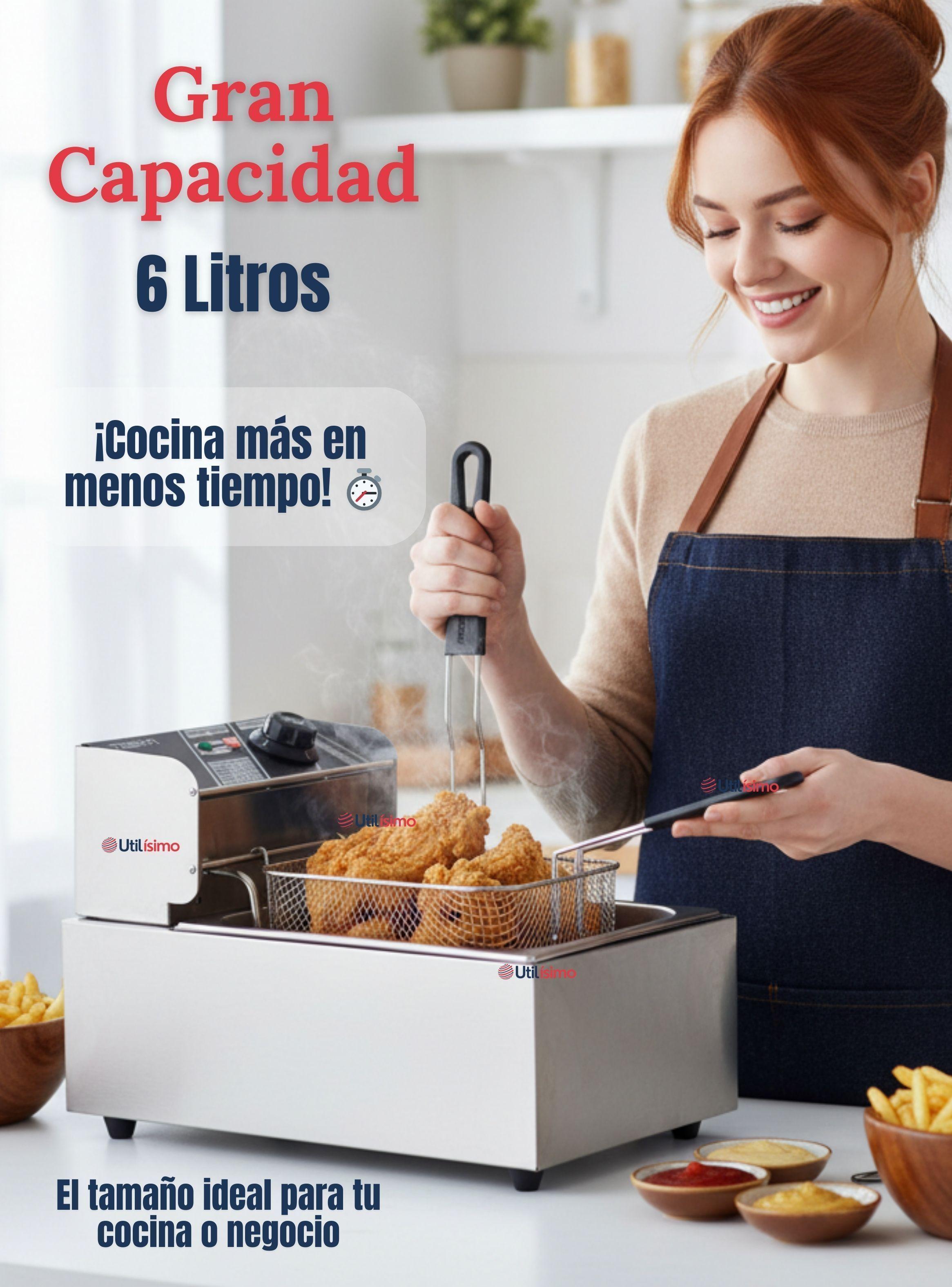 Freidora Eléctrica en Aceite Eléctrica 5 Litros 2000W de Potencia Acero Inoxidable-5