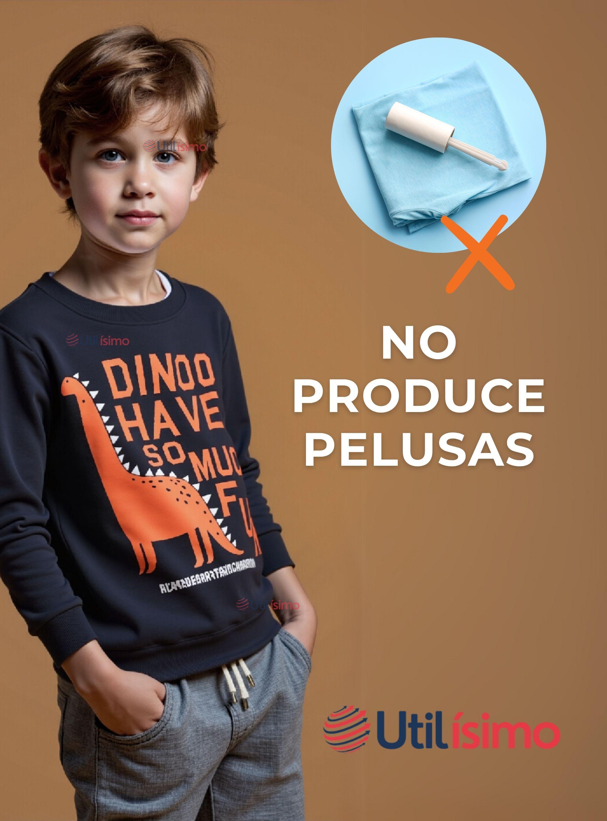 Polerón Algodón Cuello Redondo Niño Negro Dinosaurio-6