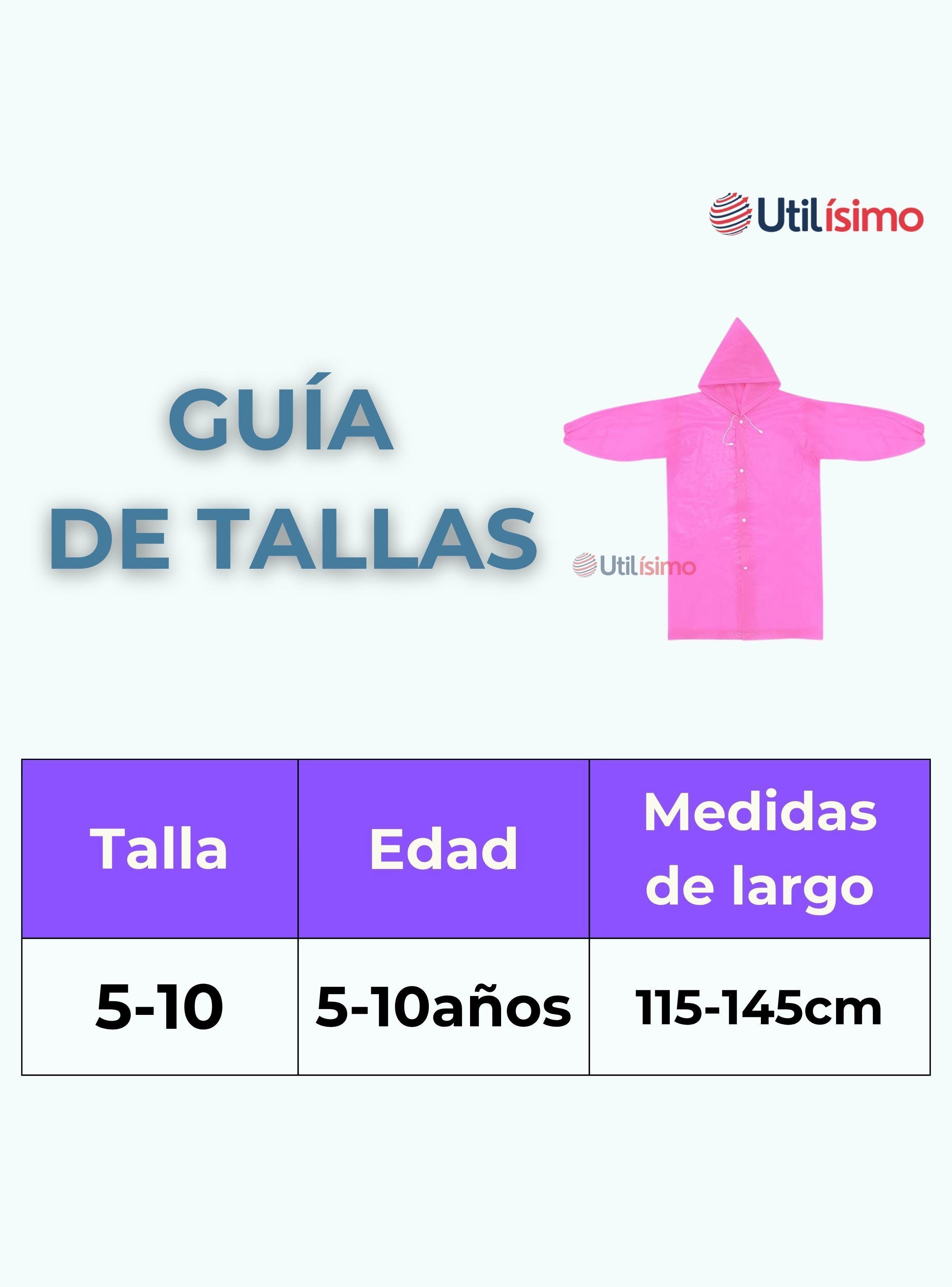 Poncho Impermeable Niños Tira reflectante Azul-2