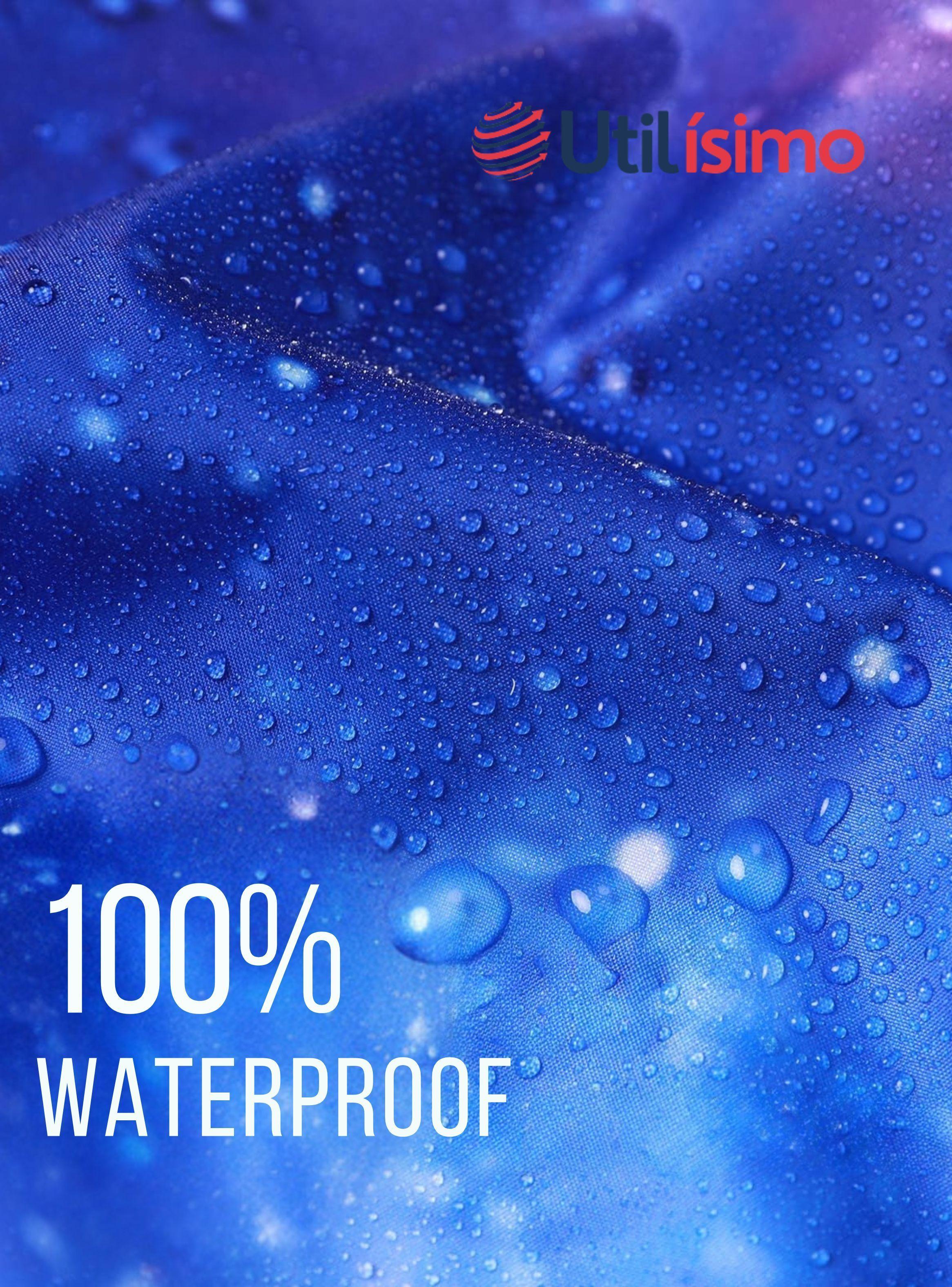Poncho Impermeable Niños Tira reflectante Azul-5