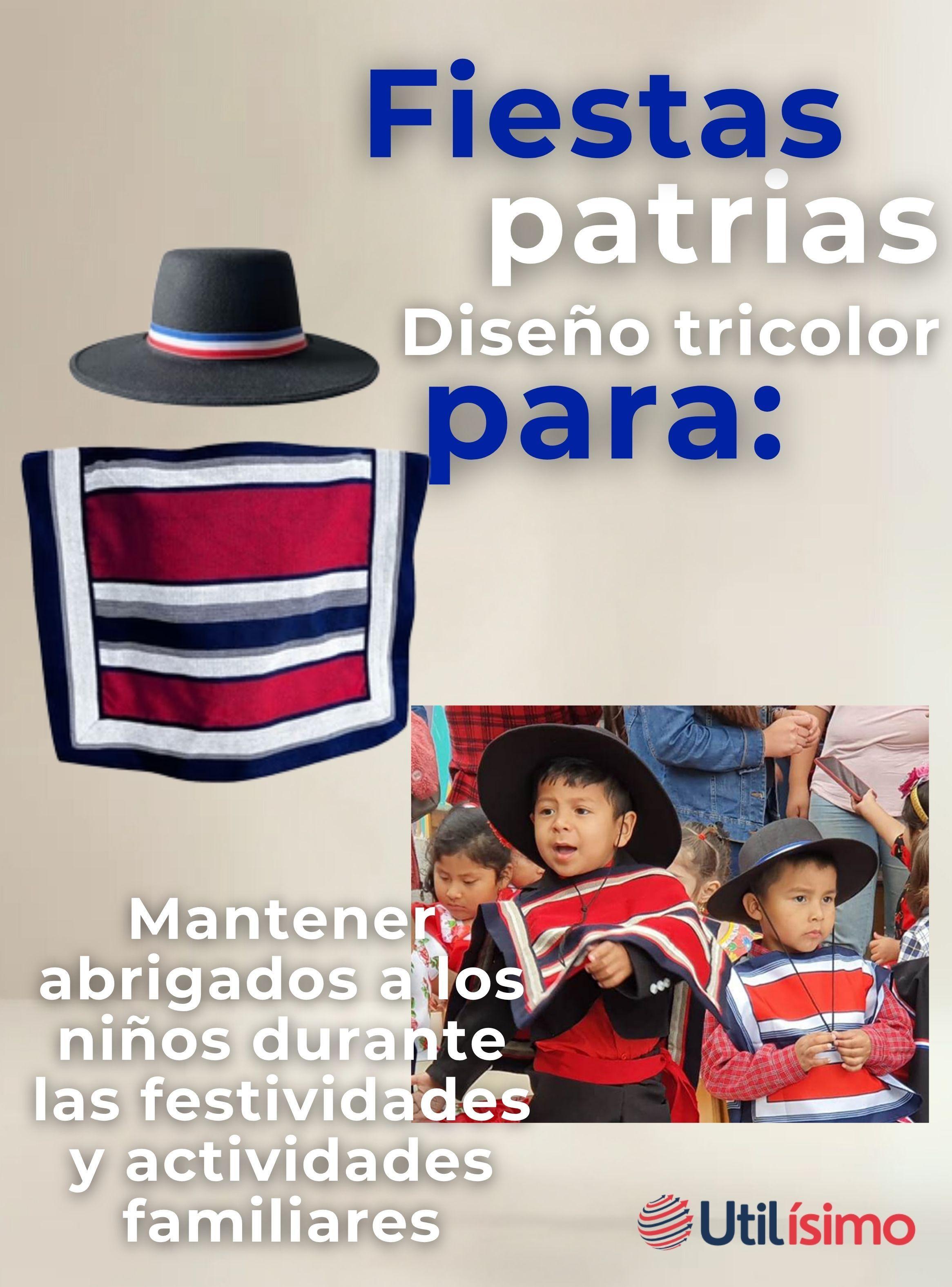 Poncho Manta Huaso para Niños Fiestas Patrias-5