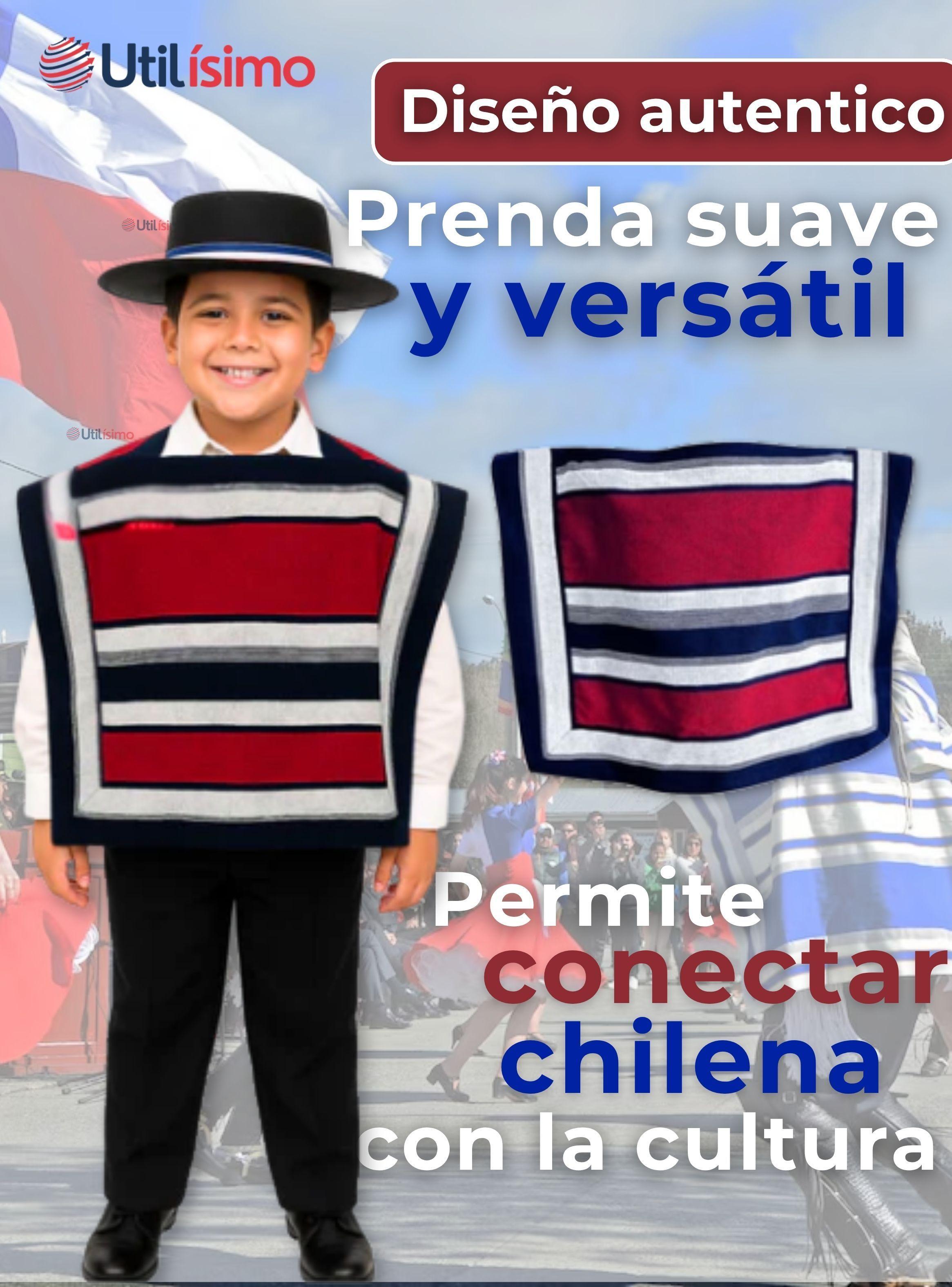 Poncho Manta Huaso para Niños Fiestas Patrias-7