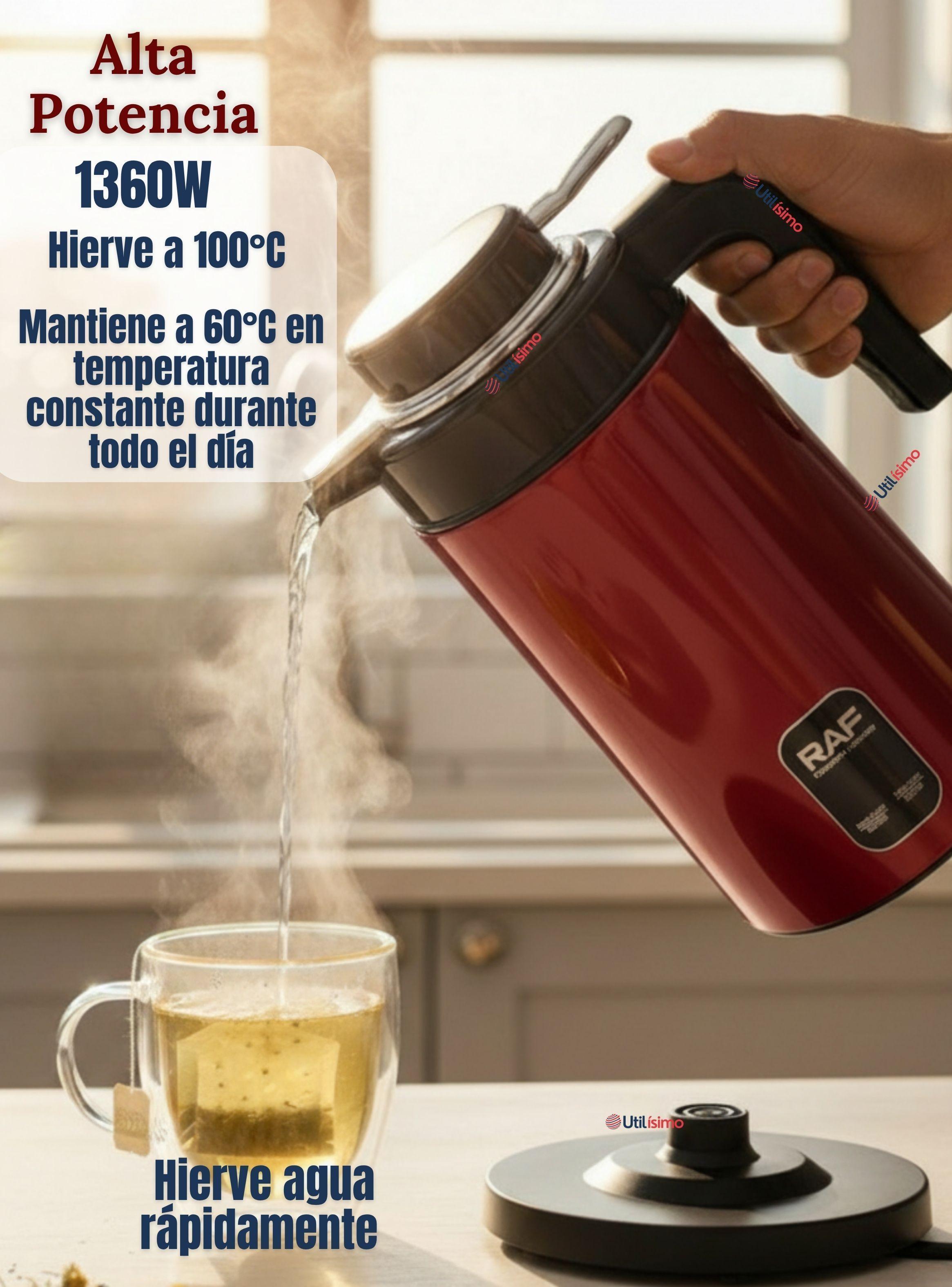 Termo Hervidor Eléctrico RAF 1360W Capacidad 2 Litros Rojo-5