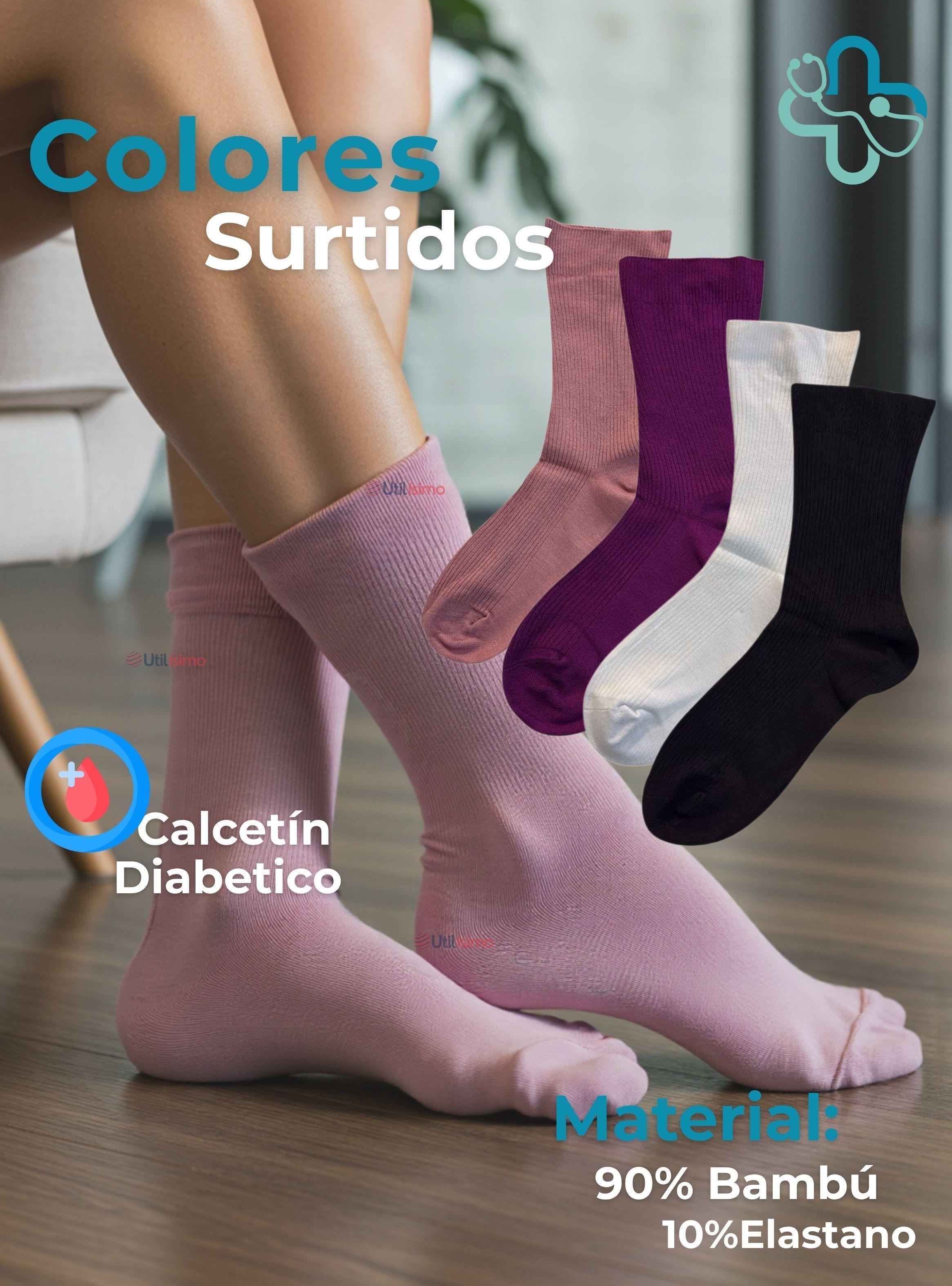 Pack 8 Pares Calcetines Largos Diabético Costuras Planas Bambú Mujer-2