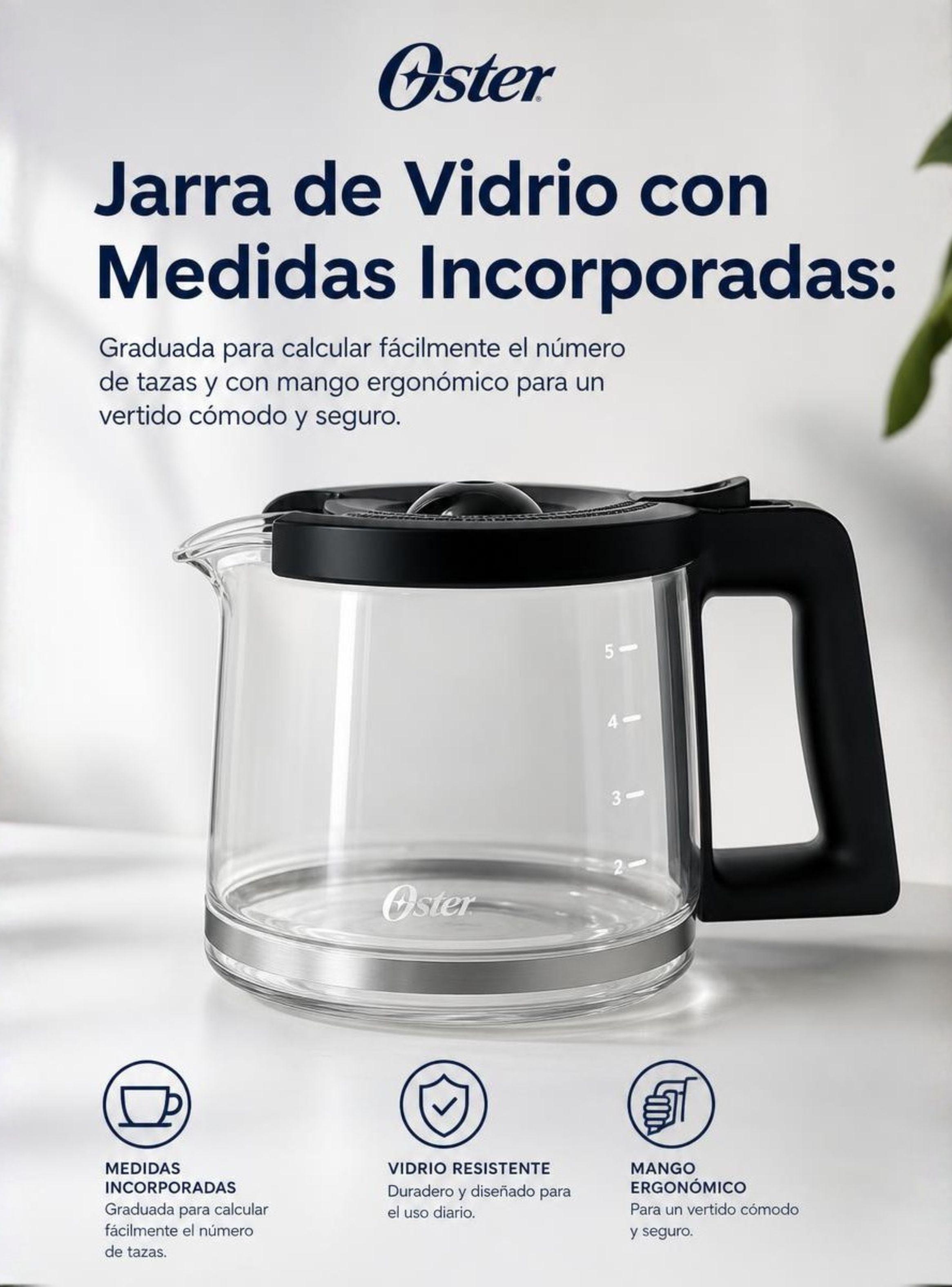 Cafetera de goteo Oster® de 5 tazas, con filtro reutilizable, Negro, BVSTDCS51B-5