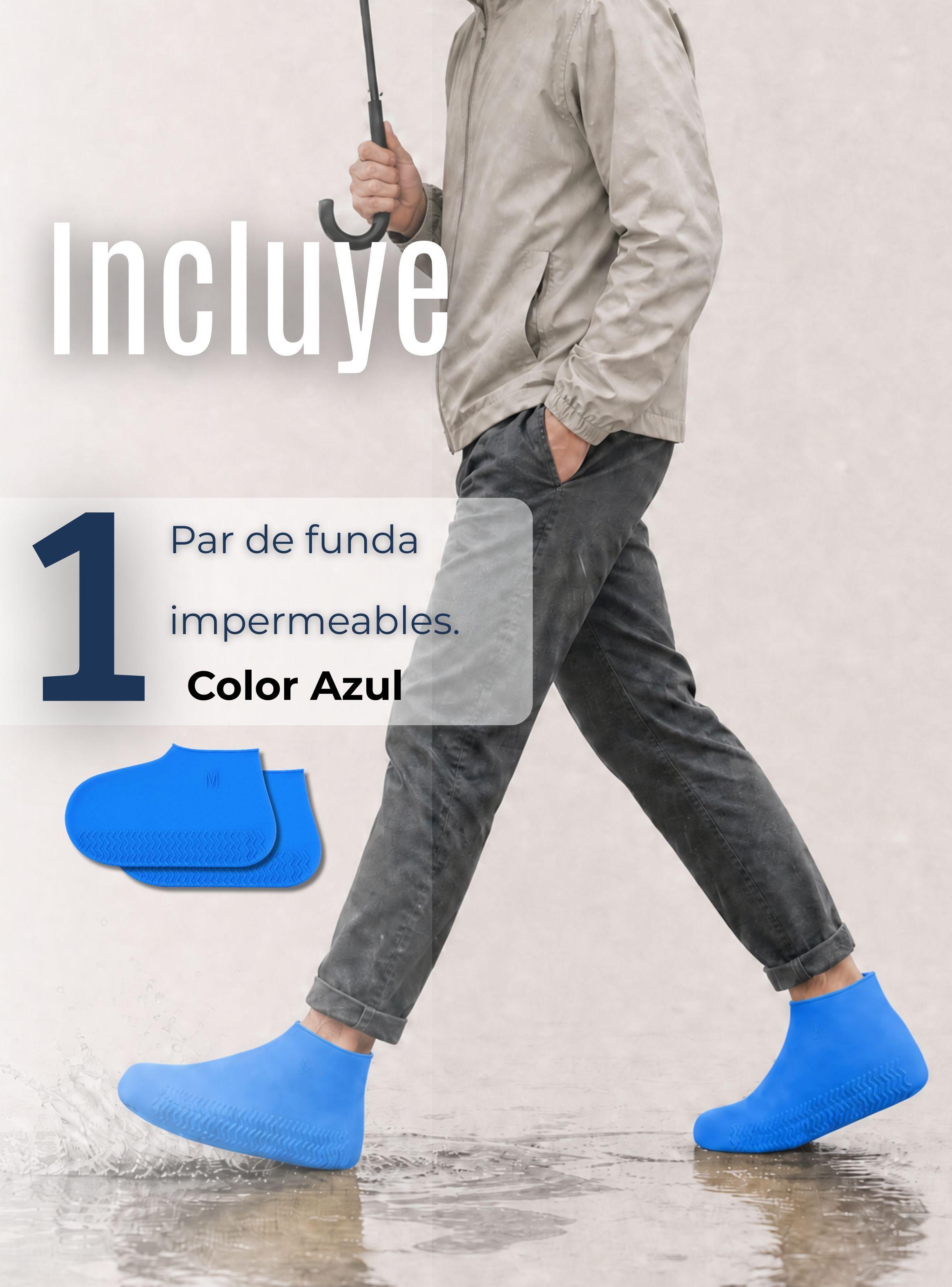 Fundas Cubre Zapatos Azul Impermeable Silicona Antideslizante 1 par Surtidas-2