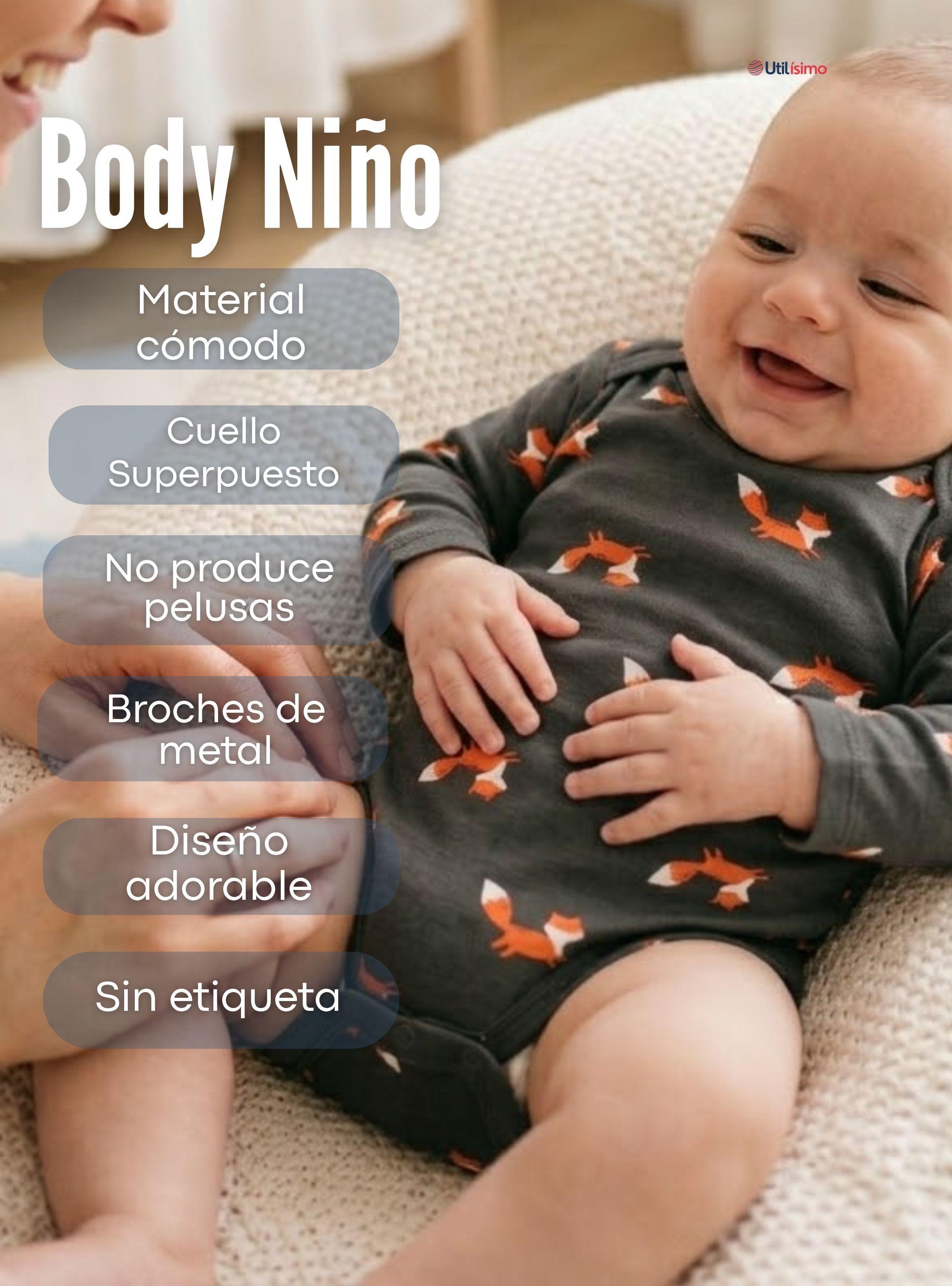 Pack 5 Bodys Manga Larga 100% Algodón Bebé Niño Tedmimak Sweet Nature Surtido-4