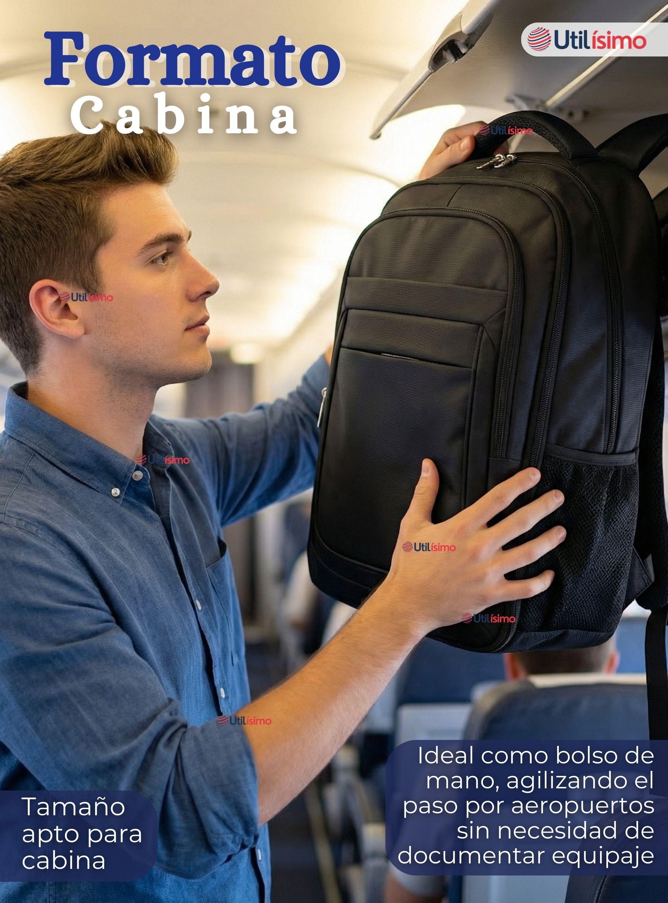 Mochila Jumbo Multifuncional Escolar Viaje Ejecutiva Impermeable Resistente Notebook 53cm Negro 28L-3