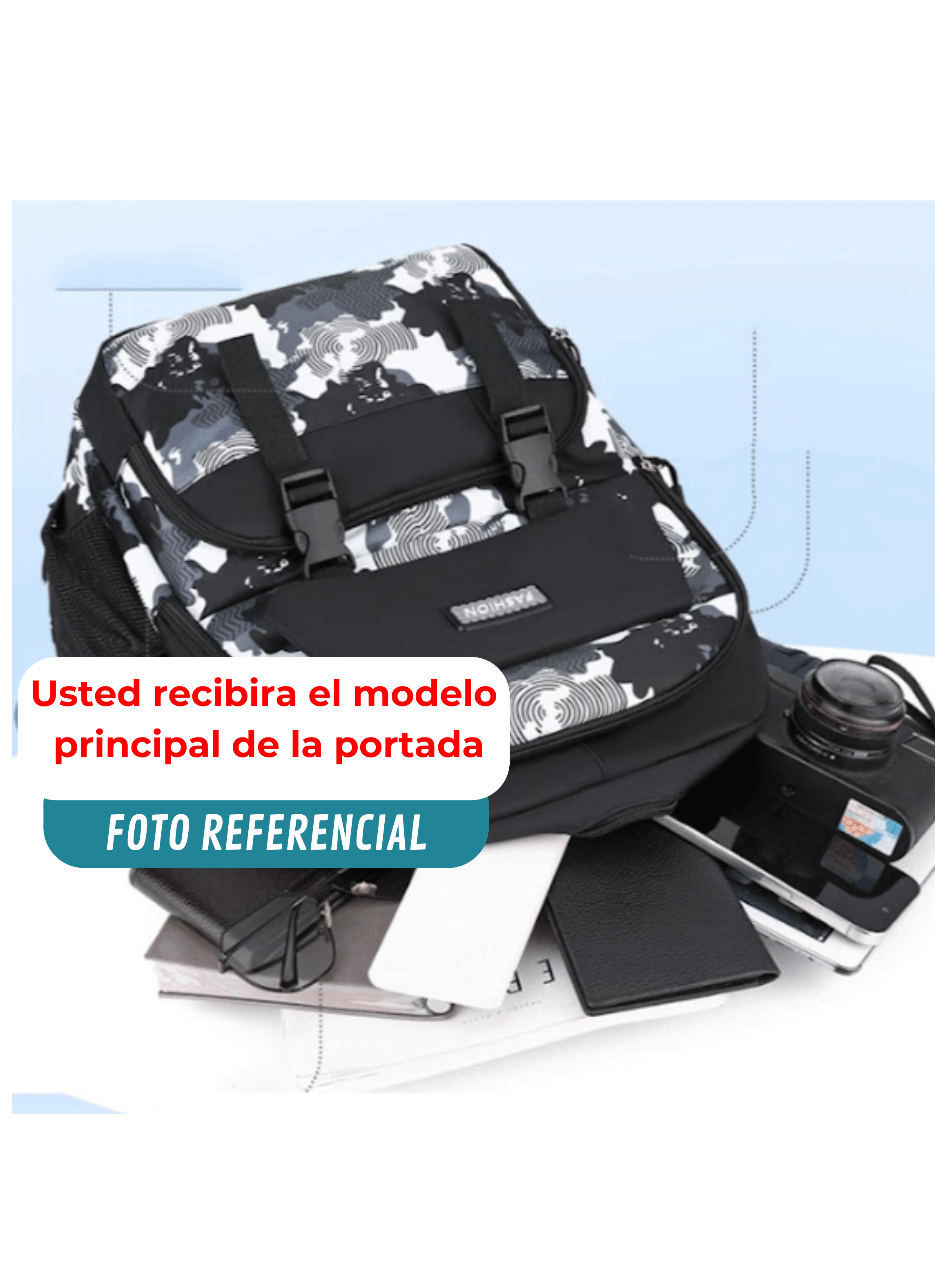 Mochila Escolar Juvenil Universitaria 47cm Blue Black-2
