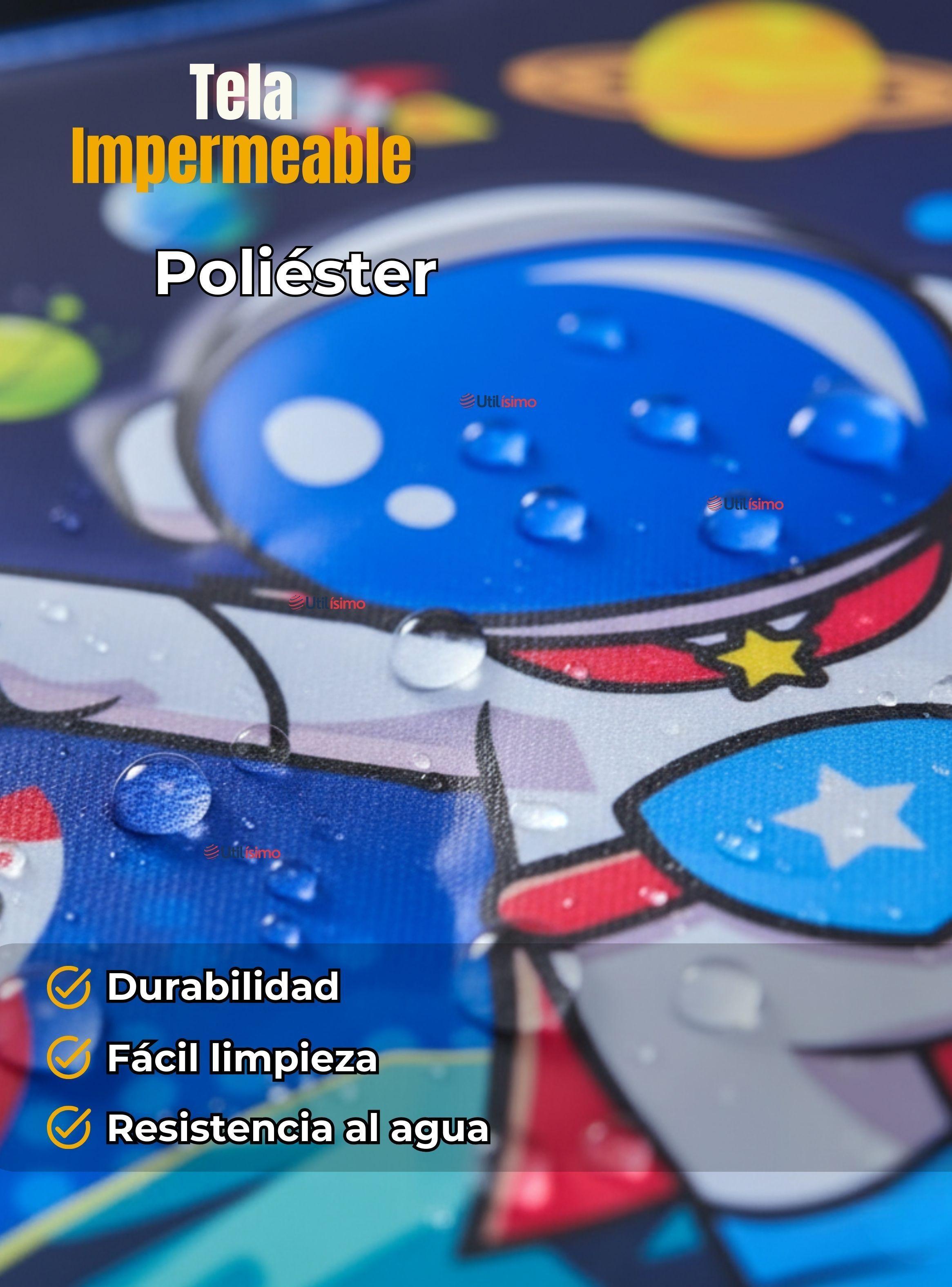 Mochila Escolar Con Ruedas + Estuche + Lonchera Poliéster Astronauta Niño-7
