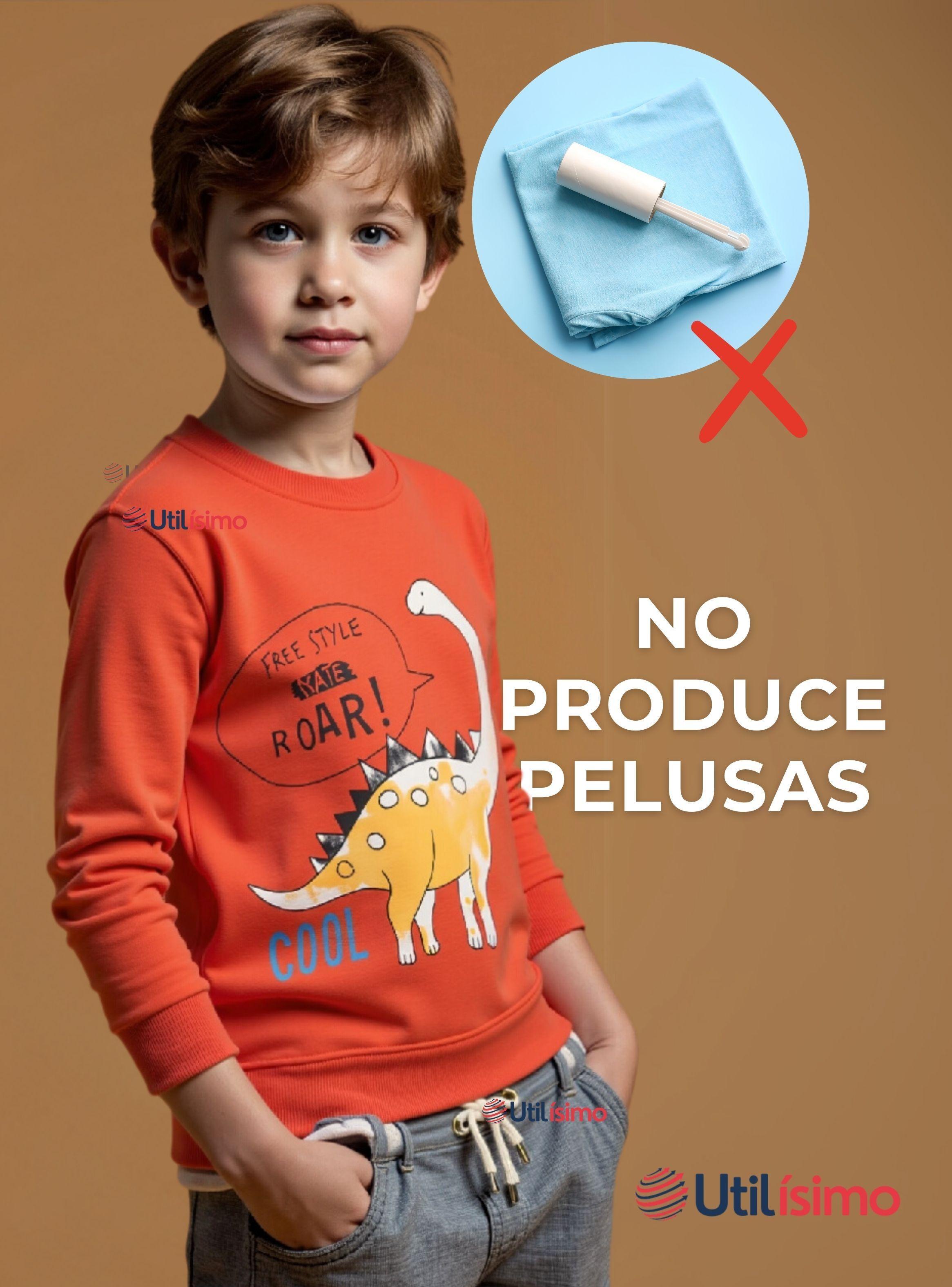 Polerón Algodón Cuello Redondo Niño Naranja Dinosaurio-6