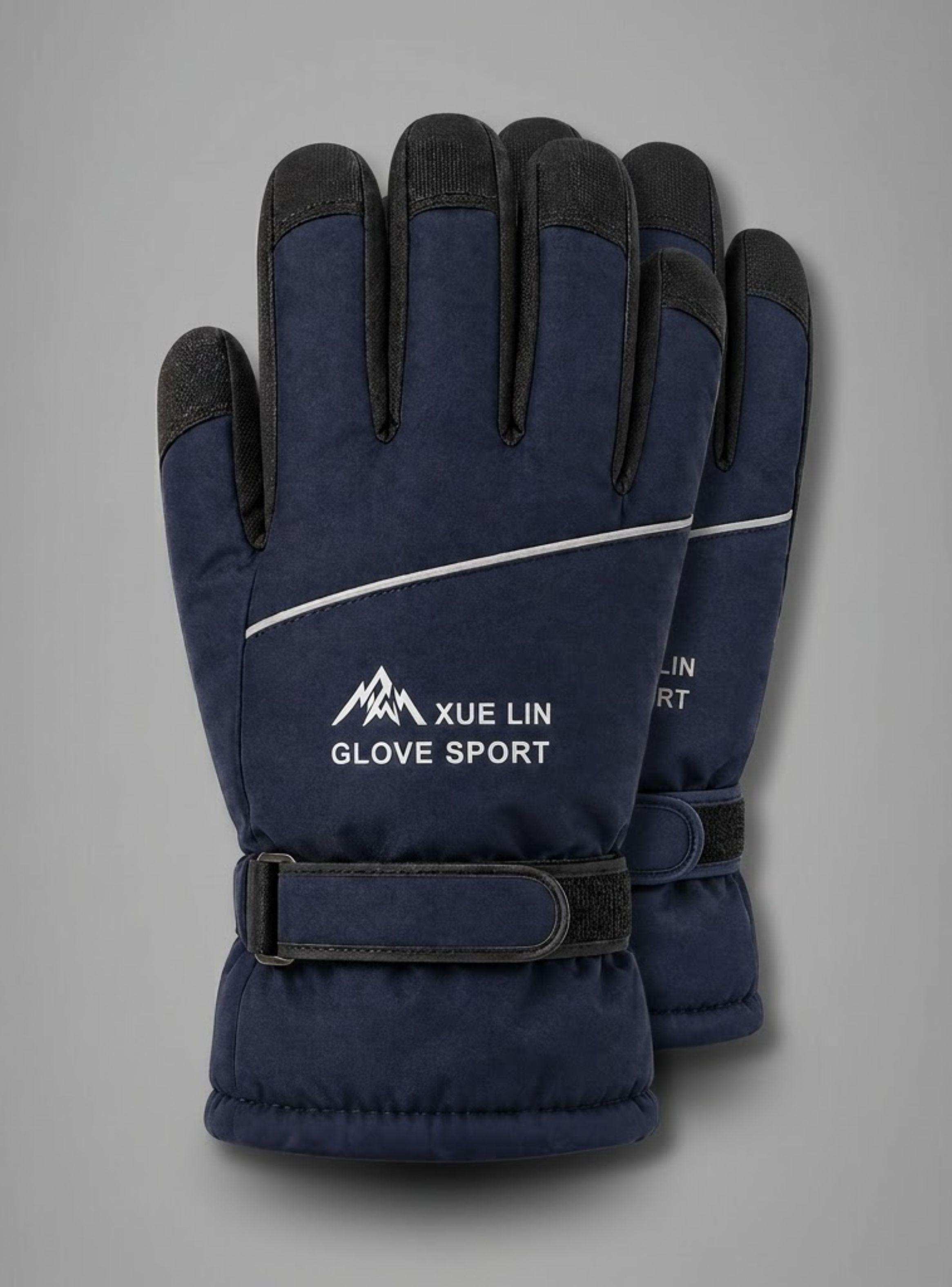 Guantes Para Moto Impermeables Azul Touchscreen Antideslizantes Térmicos-0