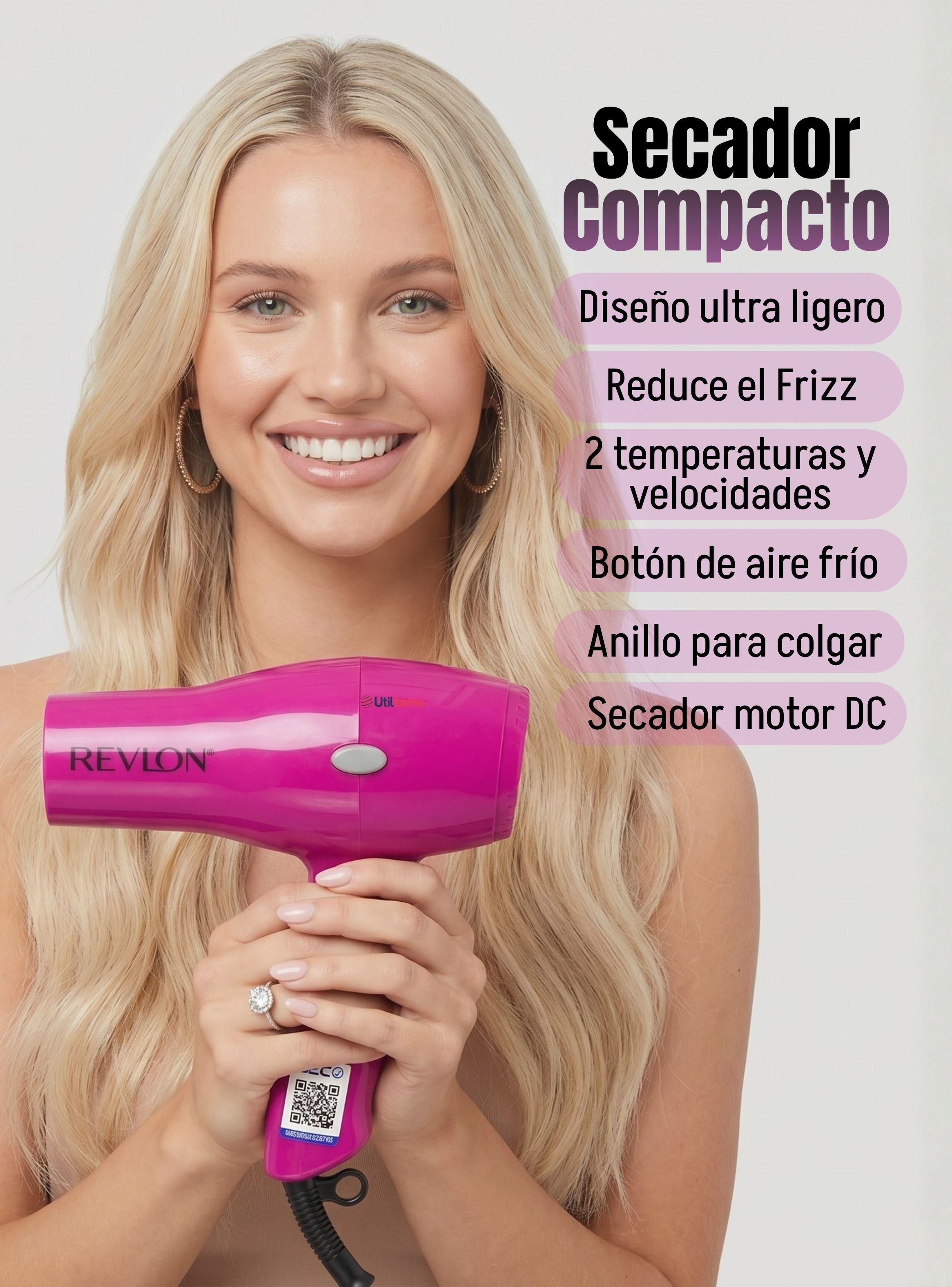 Secador De Cabello Compacto Iónico Revlon 1875W Color Rosa-3
