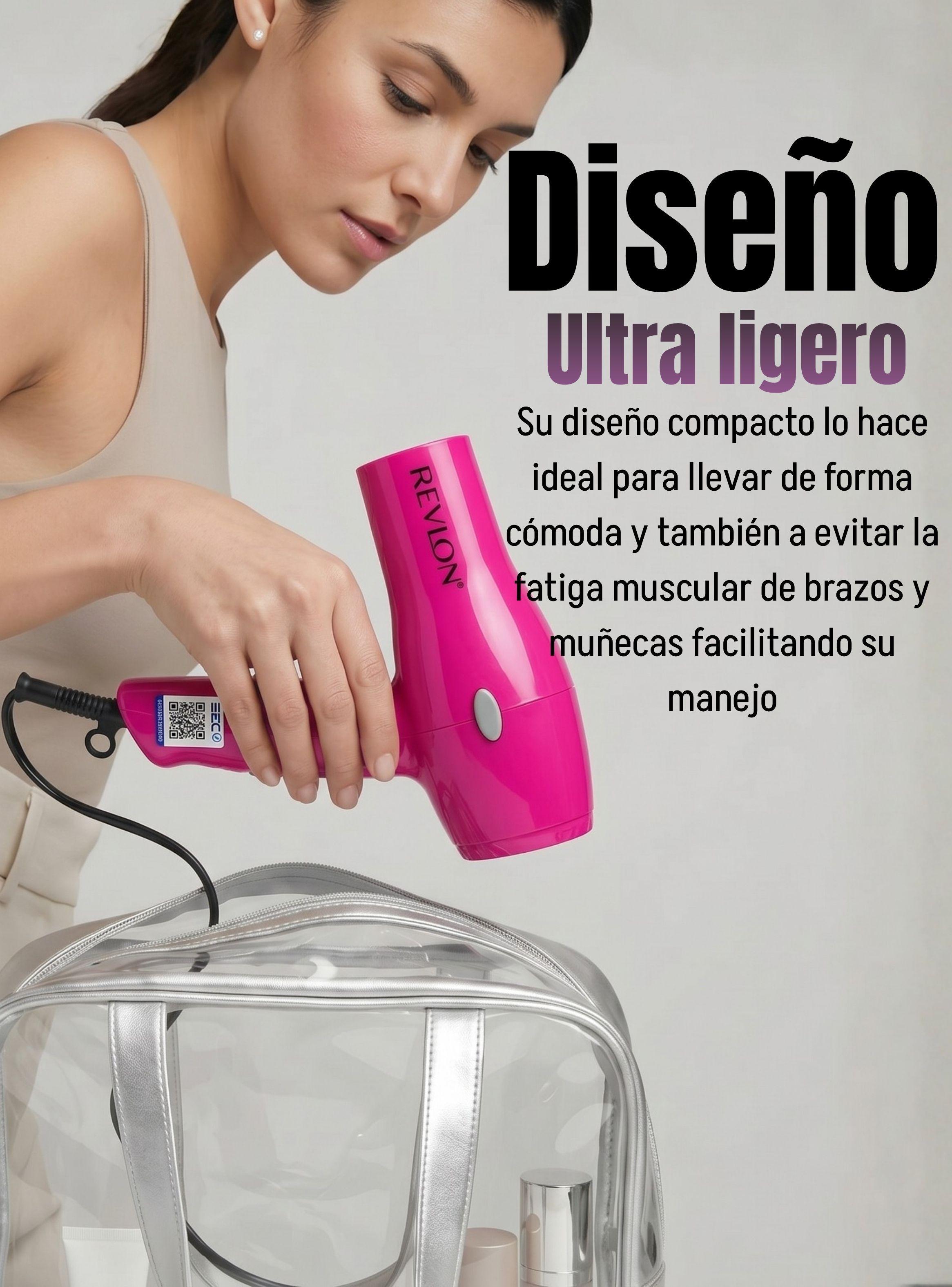 Secador De Cabello Compacto Iónico Revlon 1875W Color Rosa-5