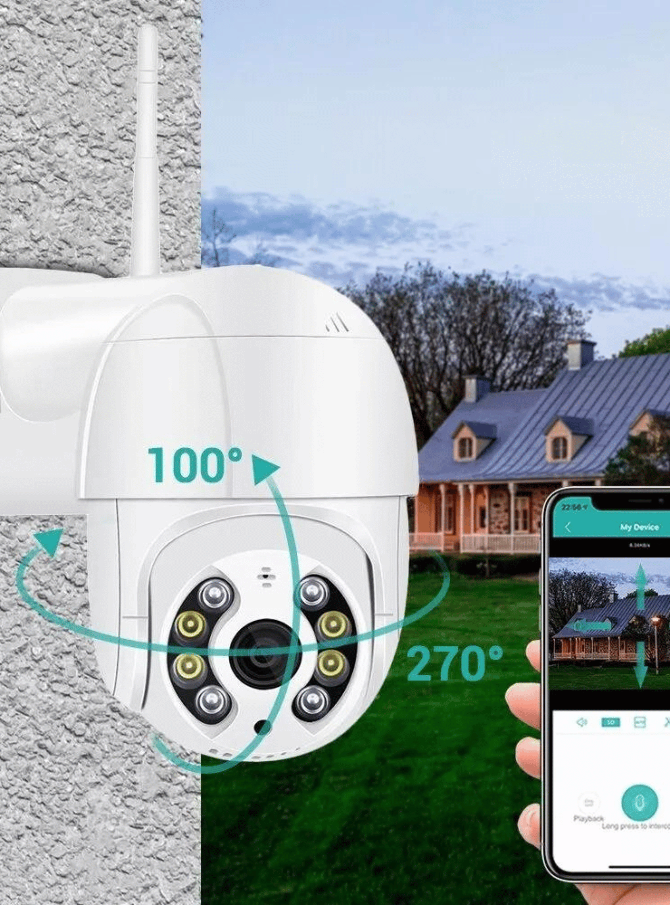 Cámara Seguridad Wifi Exterior Vision Nocturna Full HD-7