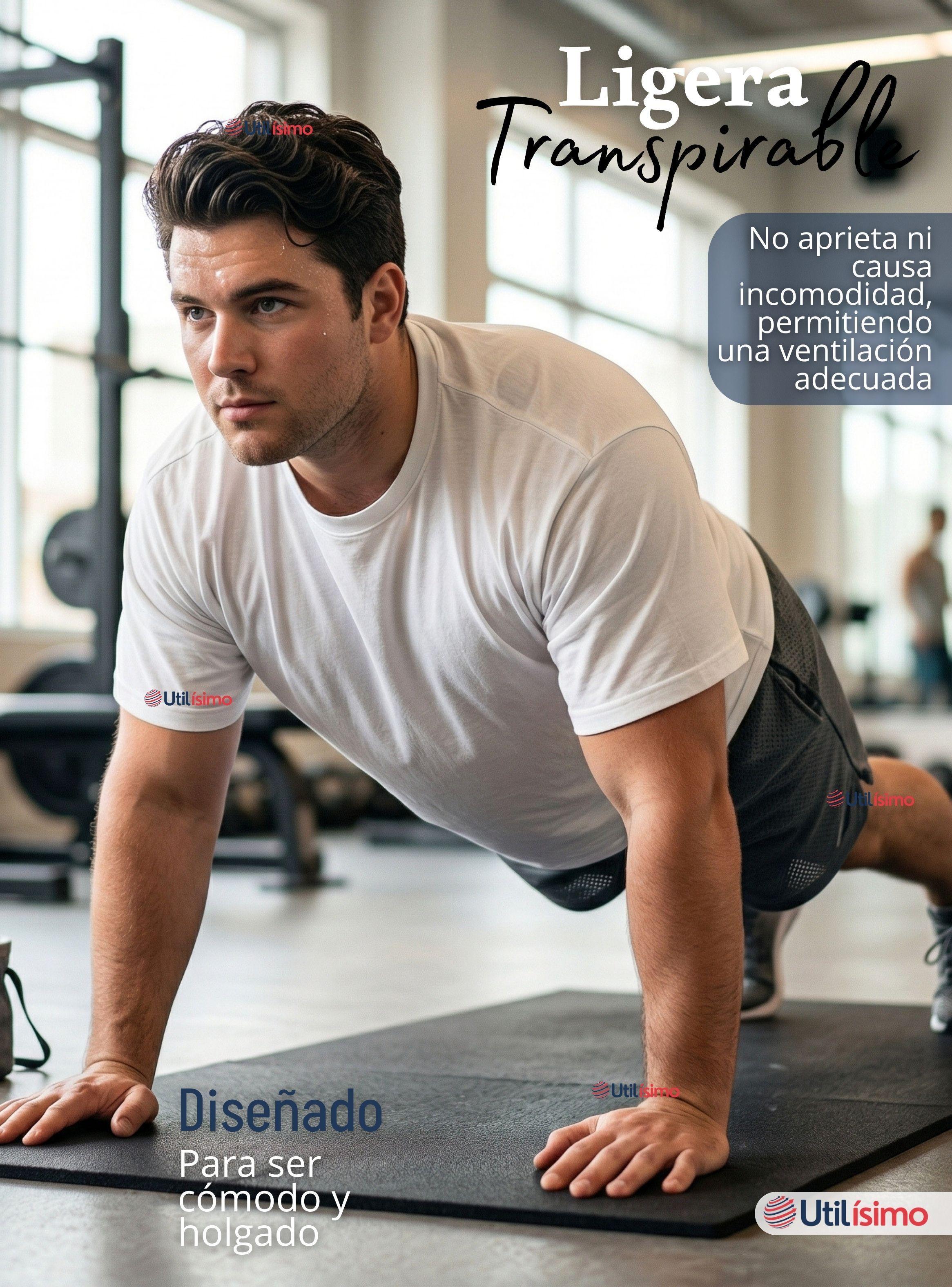 Camiseta Polera Algodón Primera Capa Manga Corta Color Blanco Hombre-7